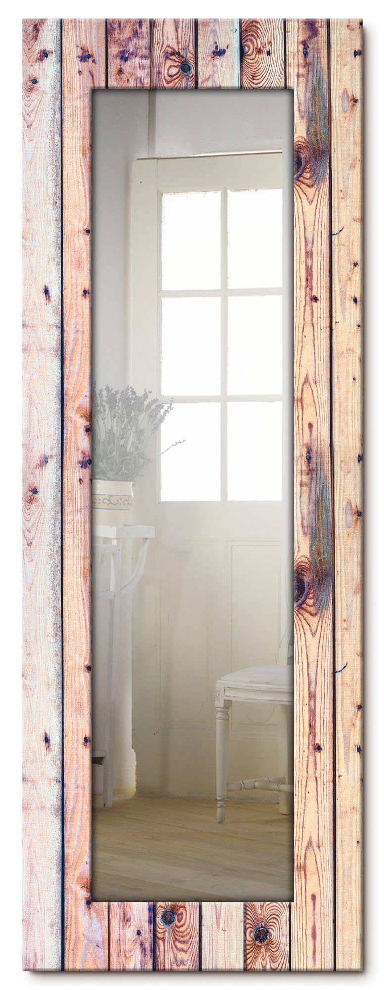 Artland Sierspiegel Witte vintage-achtergrond vintage, shabby chic, wandspiegel, spiegel voor het hele lichaam