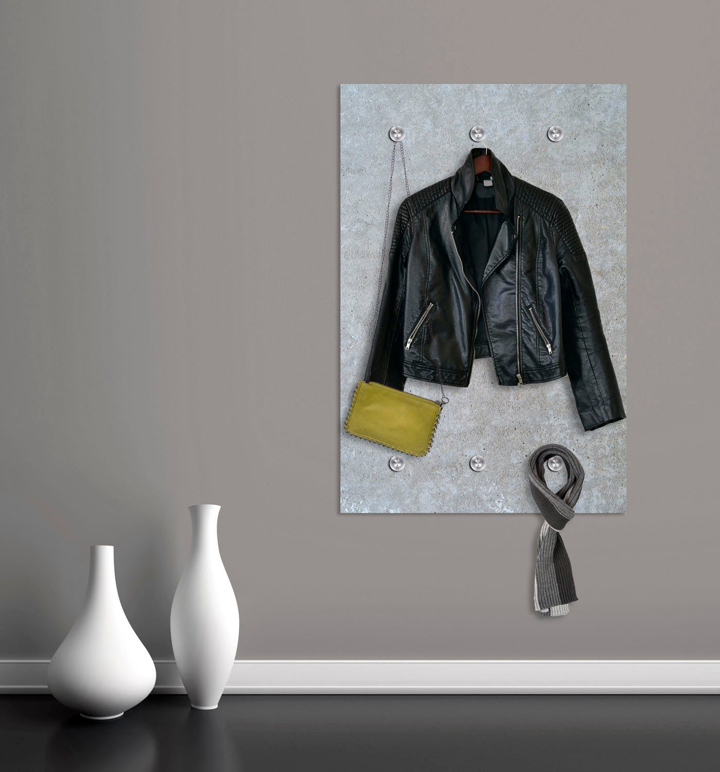 queence Kapstok Wand met 6 haken, 80 x 120 cm