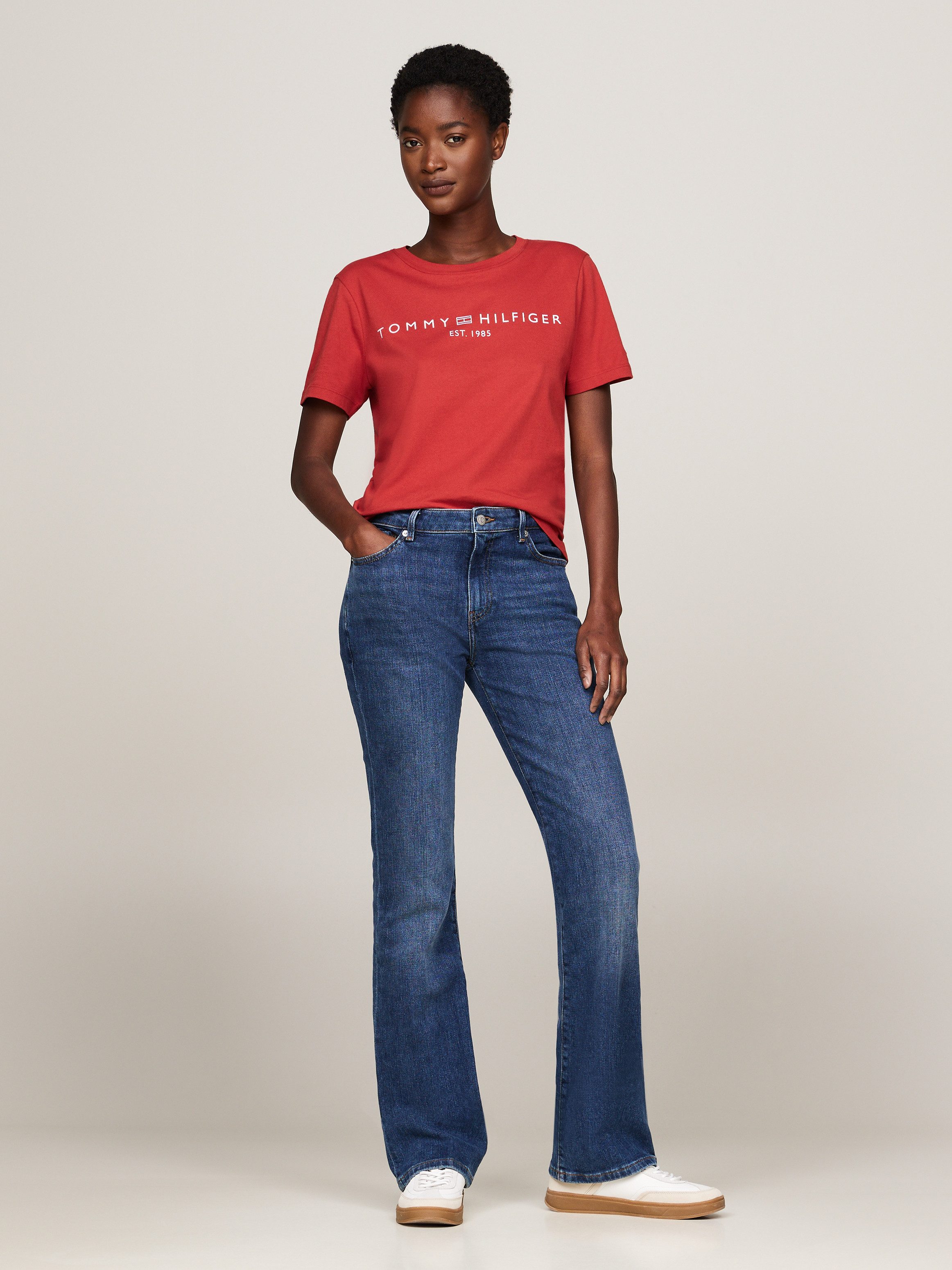 Tommy Hilfiger T-shirt REG CORP LOGO C-NK SS met een logo-opschrift