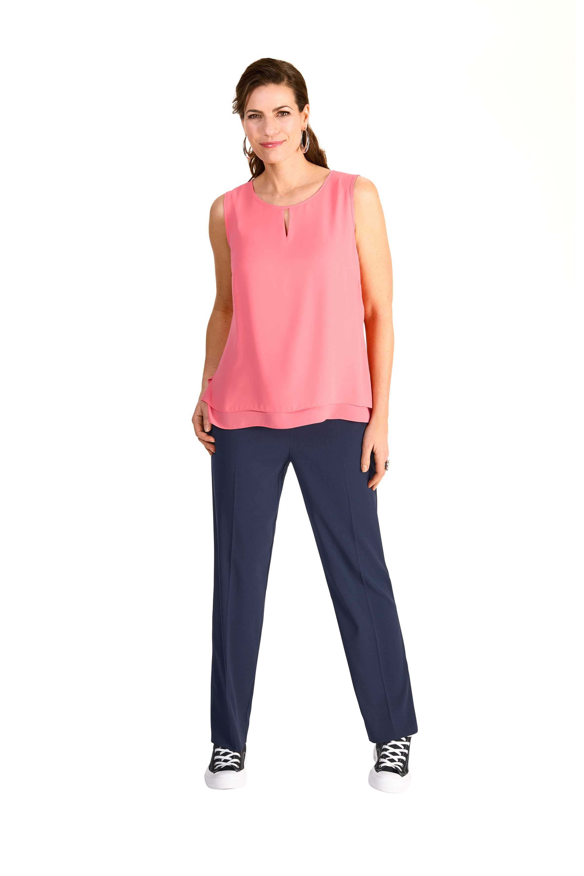 HERMANN LANGE Collection Shirttop halfdoorzichtig, in 2-lagen-look