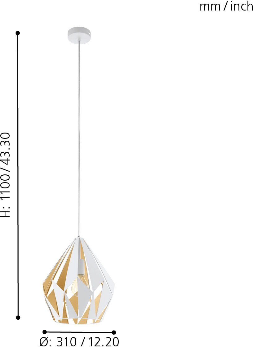 EGLO Hanglamp CARLTON 1 Hanglicht, hanglamp