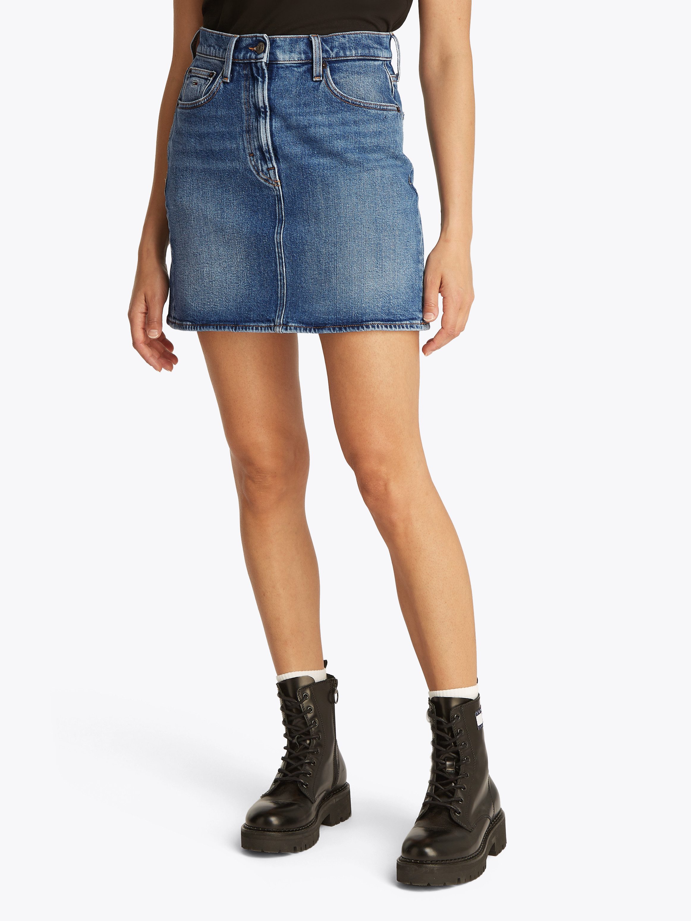 TOMMY Jeans rok MOM SKIRT BI0134 dames rokken maat 32 blauw