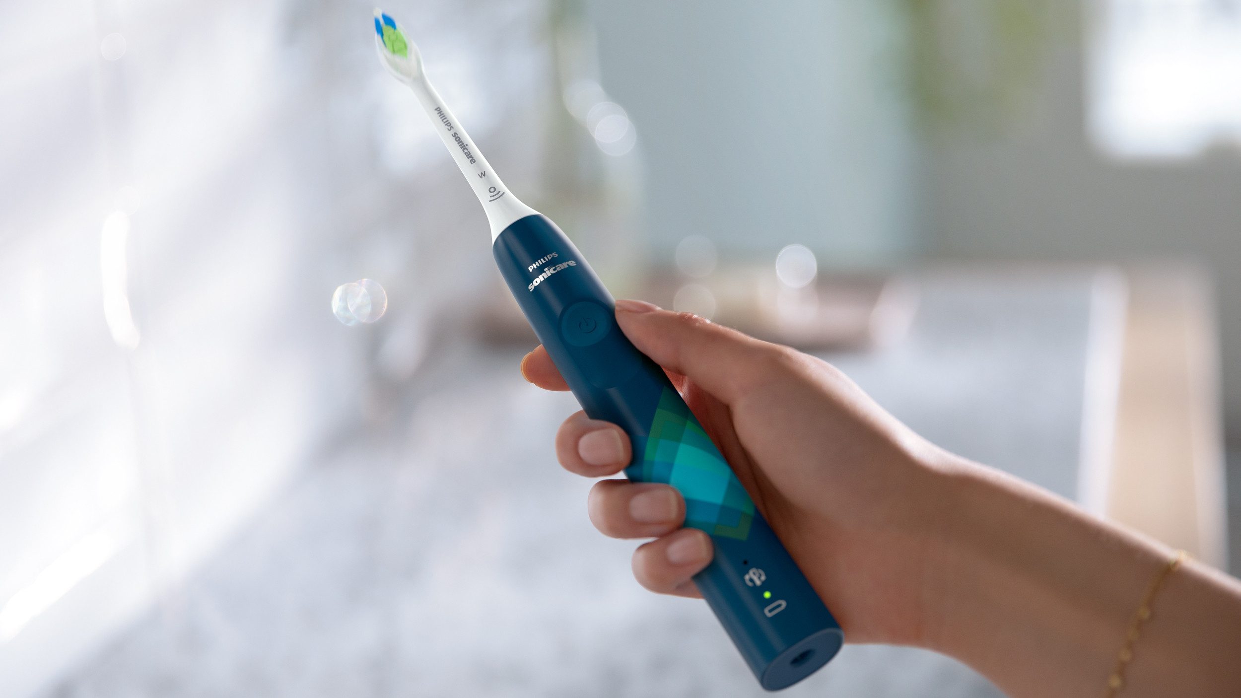 Philips Sonicare Elektrische tandenborstel Series 4100 HX3689 met geïntegreerde druksensor en 2 intensiteitsniveaus, incl. oplader