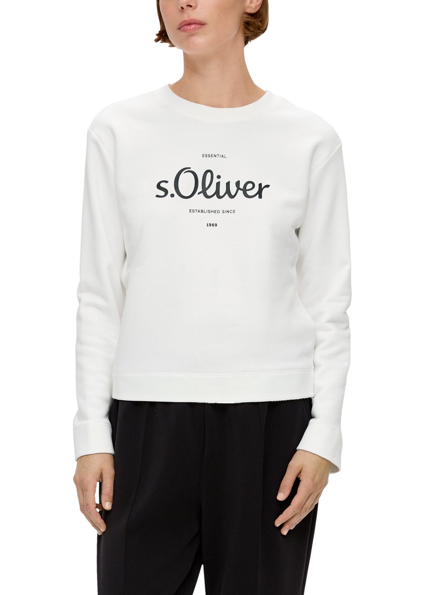 s.Oliver Sweatshirt met merklogo aan de voorkant