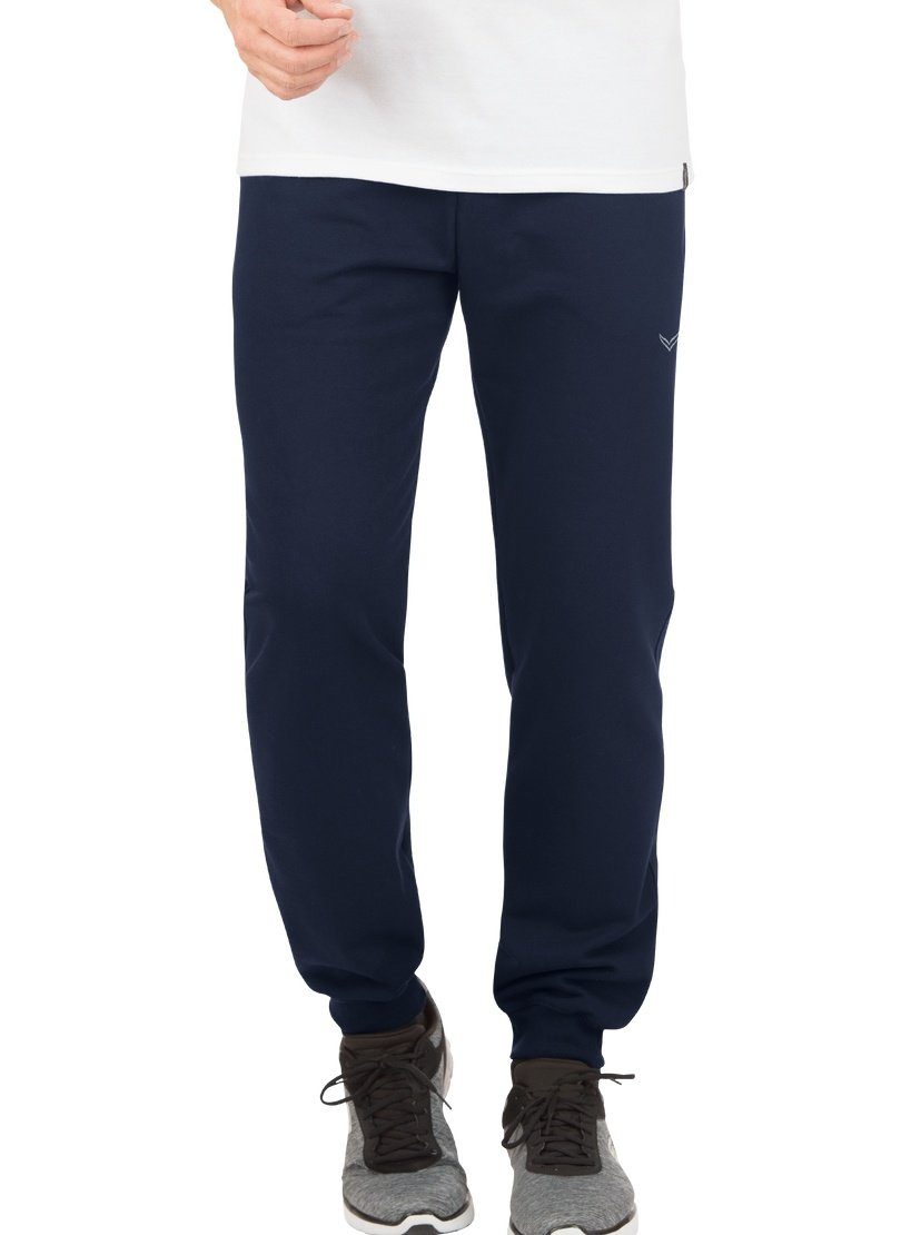 Trigema Sweatbroek TRIGEMA joggingbroek van biokatoen (1-delig) heren broeken maat S blauw