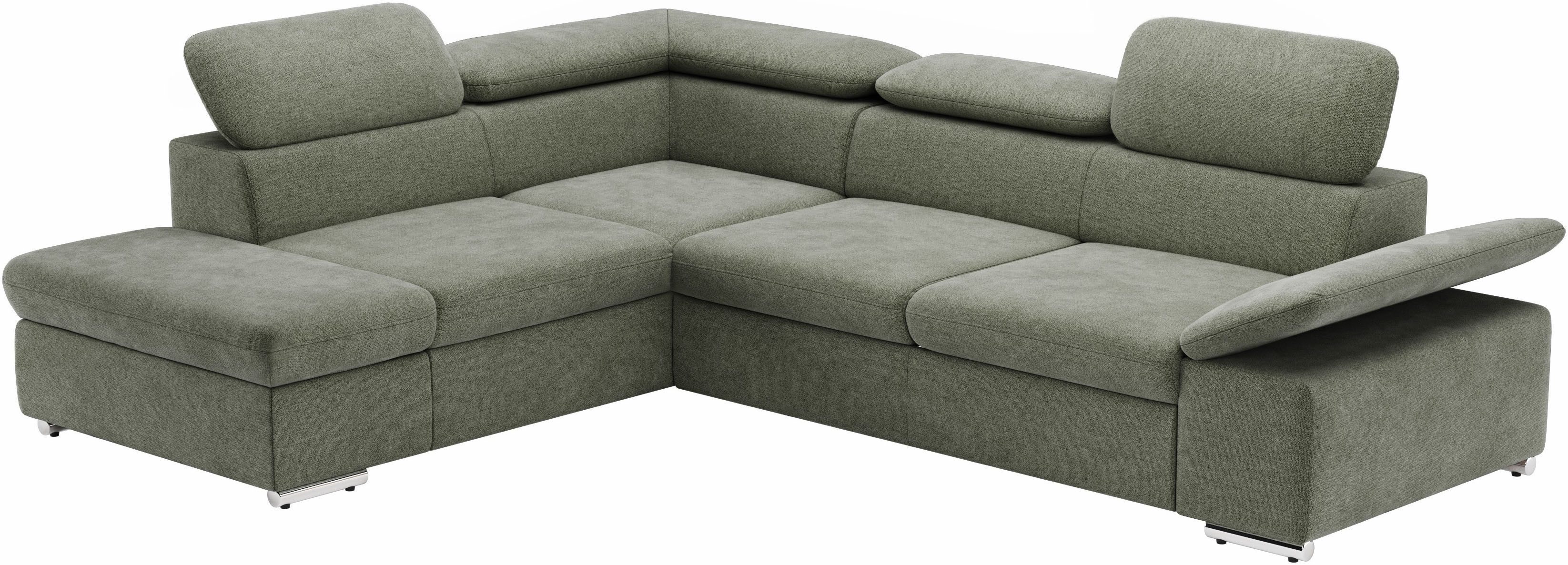 sit&more Hoekbank Valentine, L-vorm, bank met verstelbare arm- en hoofdsteun