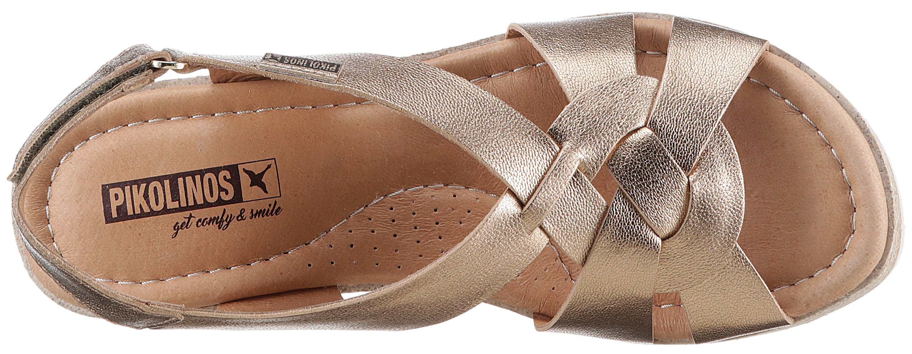 PIKOLINOS Sleehaksandaaltjes ARENALES , zomerschoen, sandaal, sleehak, in glanzende metallic-look