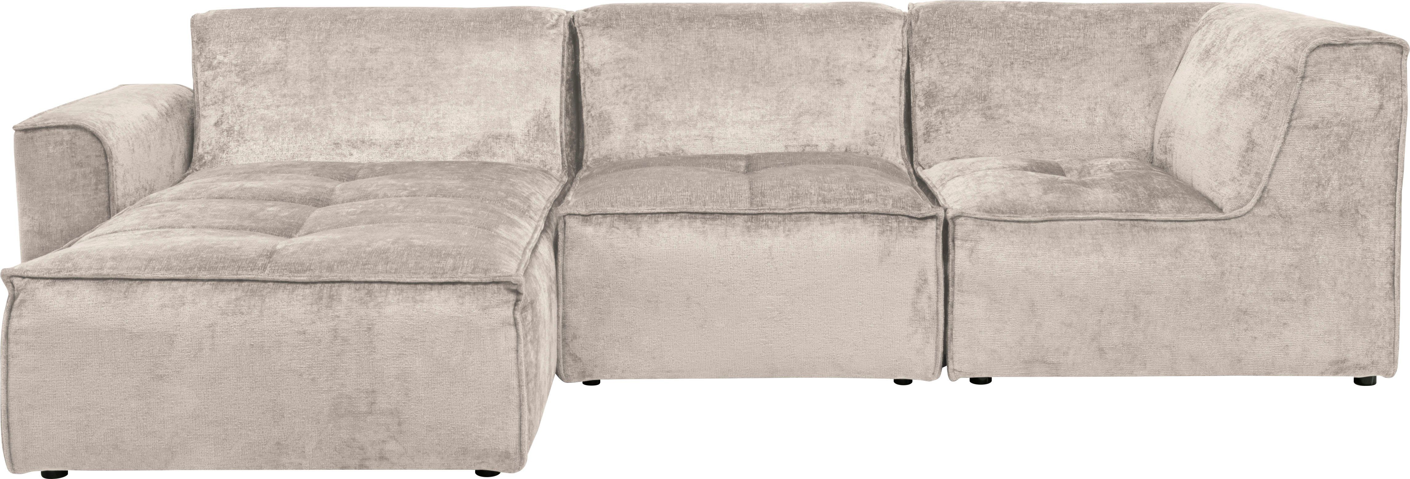RAUM.ID Hoekbank Monolid L-vorm Afzonderlijke module voor combinatie op maat, bekleding in teddy-look (4-delig)