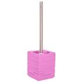 sanilo set badkameraccessoires calero pink bestaand uit zeepdispenser en toiletborstel, geribbeld (combi-set, 2-delig) roze