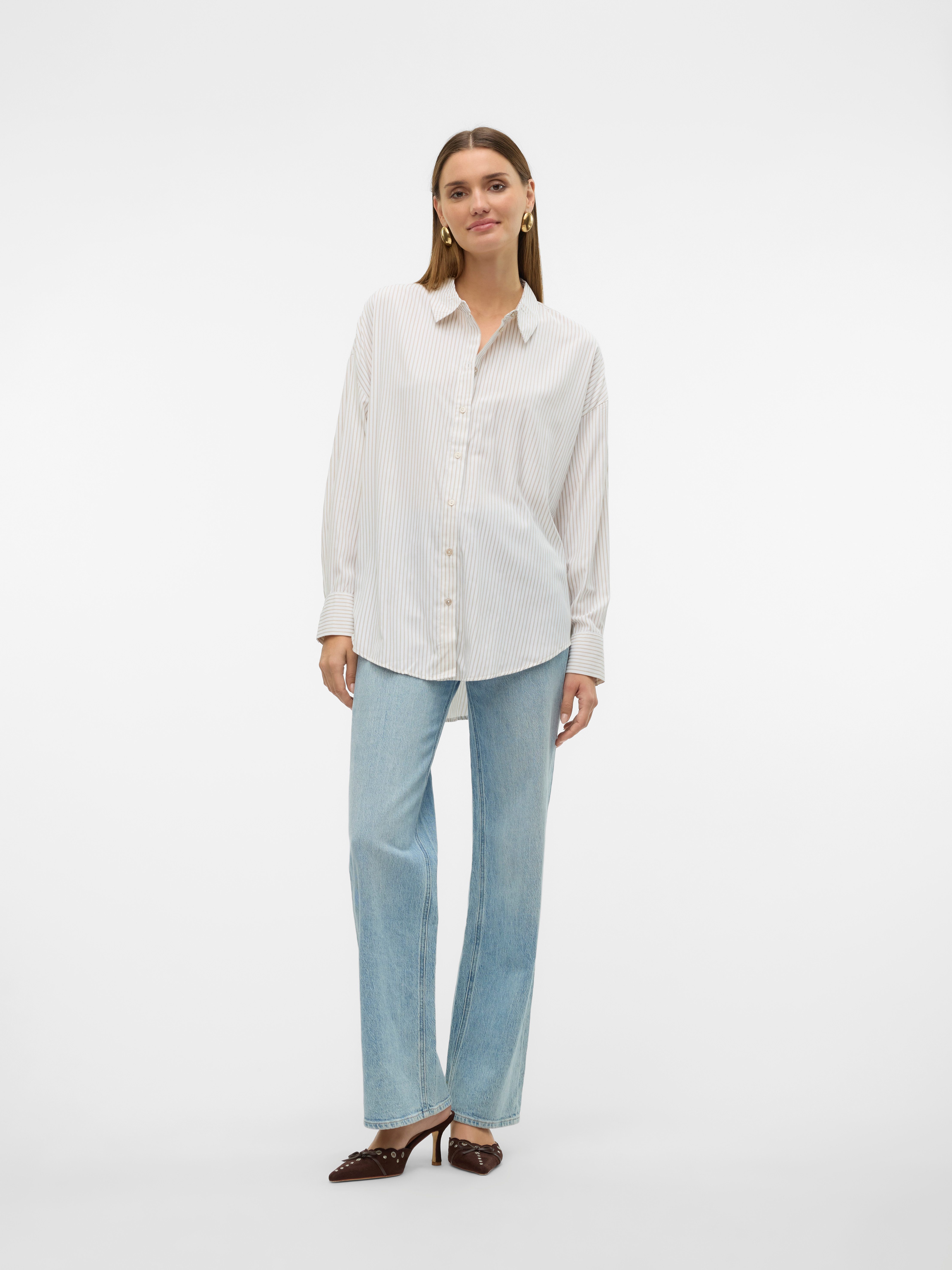 Vero Moda Blouse met lange mouwen VMNORA LS OVERSIZE SHIRT WVN GA NOOS