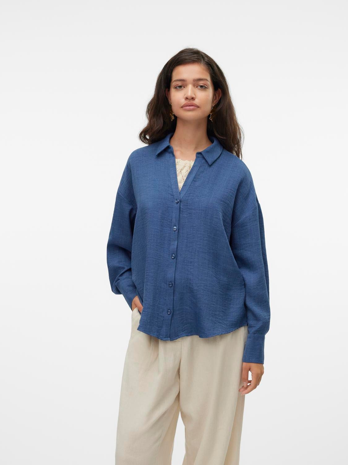 Vero Moda Blouse met lange mouwen VMMELANEY QUEENY LS SHIRT WVN NOOS