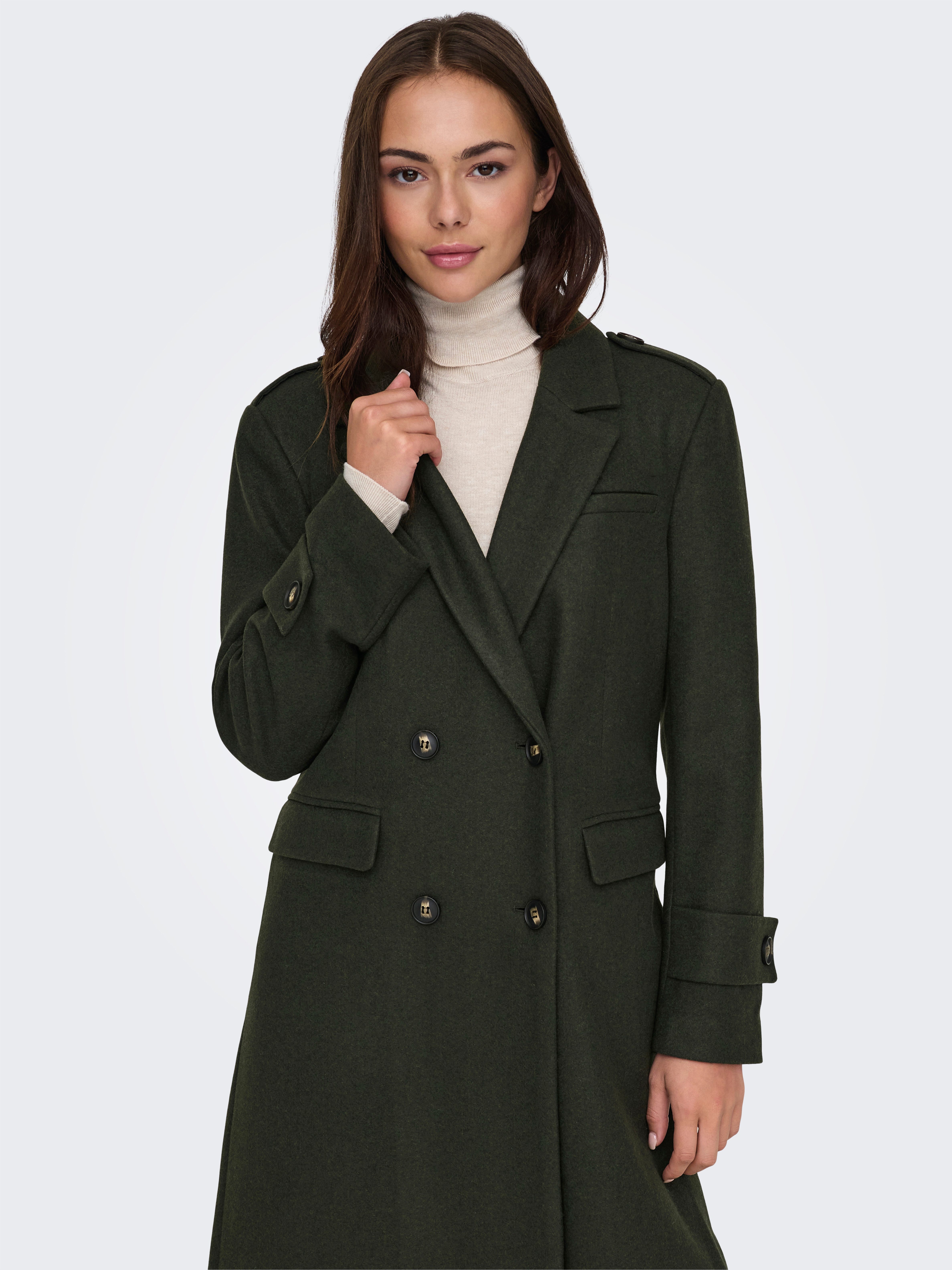 Only Lange jas ONLNANCY LIFE MILI LONG COAT CC OTW