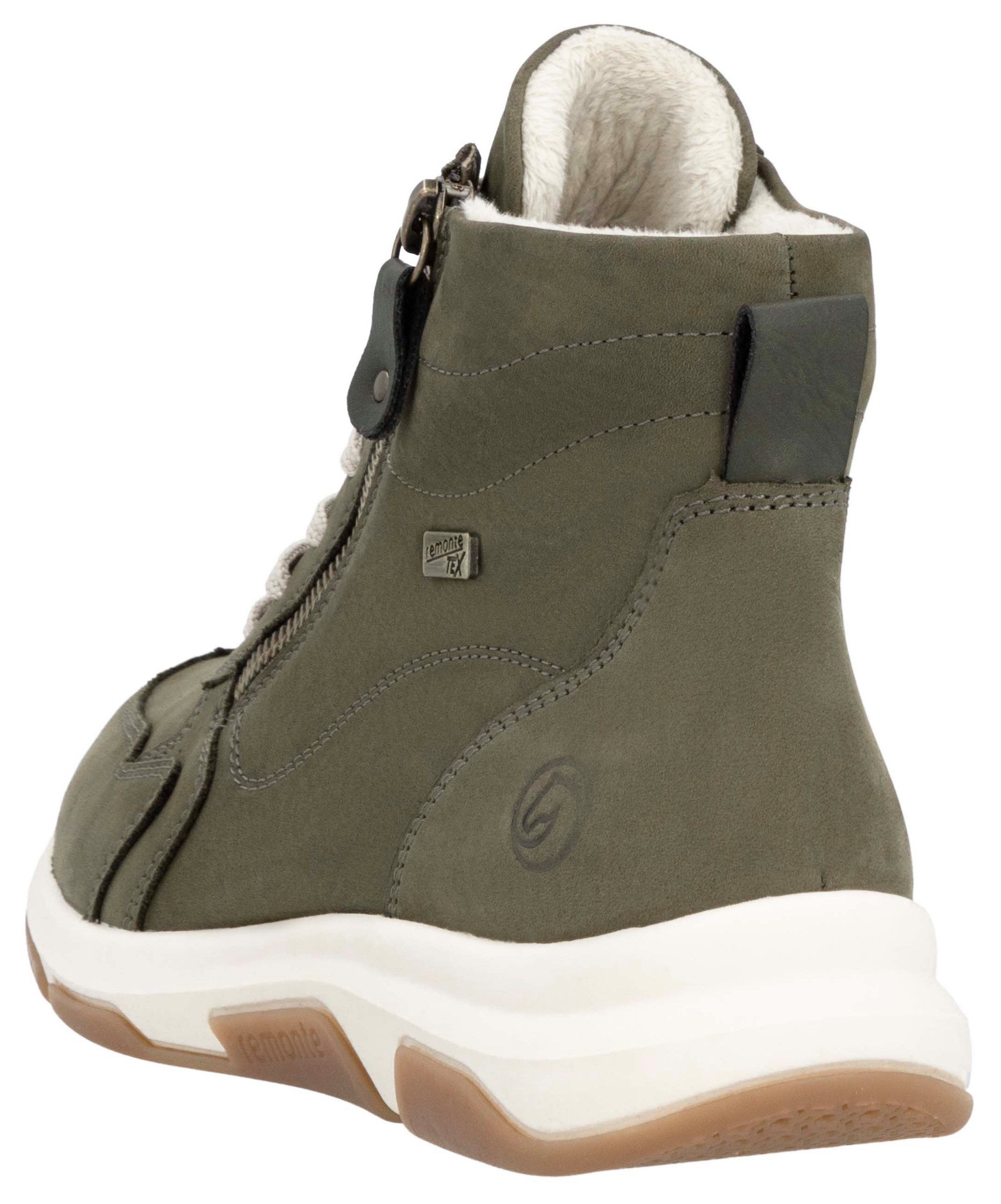 Remonte Sneakers met sleehak high-top sneaker, veterschoen, vrijetijdsschoen met buitenrits