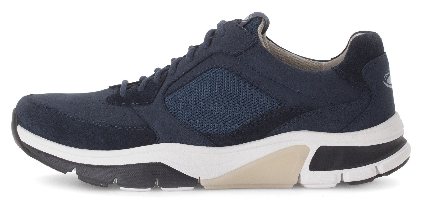 Gabor Rollingsoft Sneakers met sleehak , vrijetijdsschoen, lage schoen, veterschoen met logo op de hiel, g-breedte