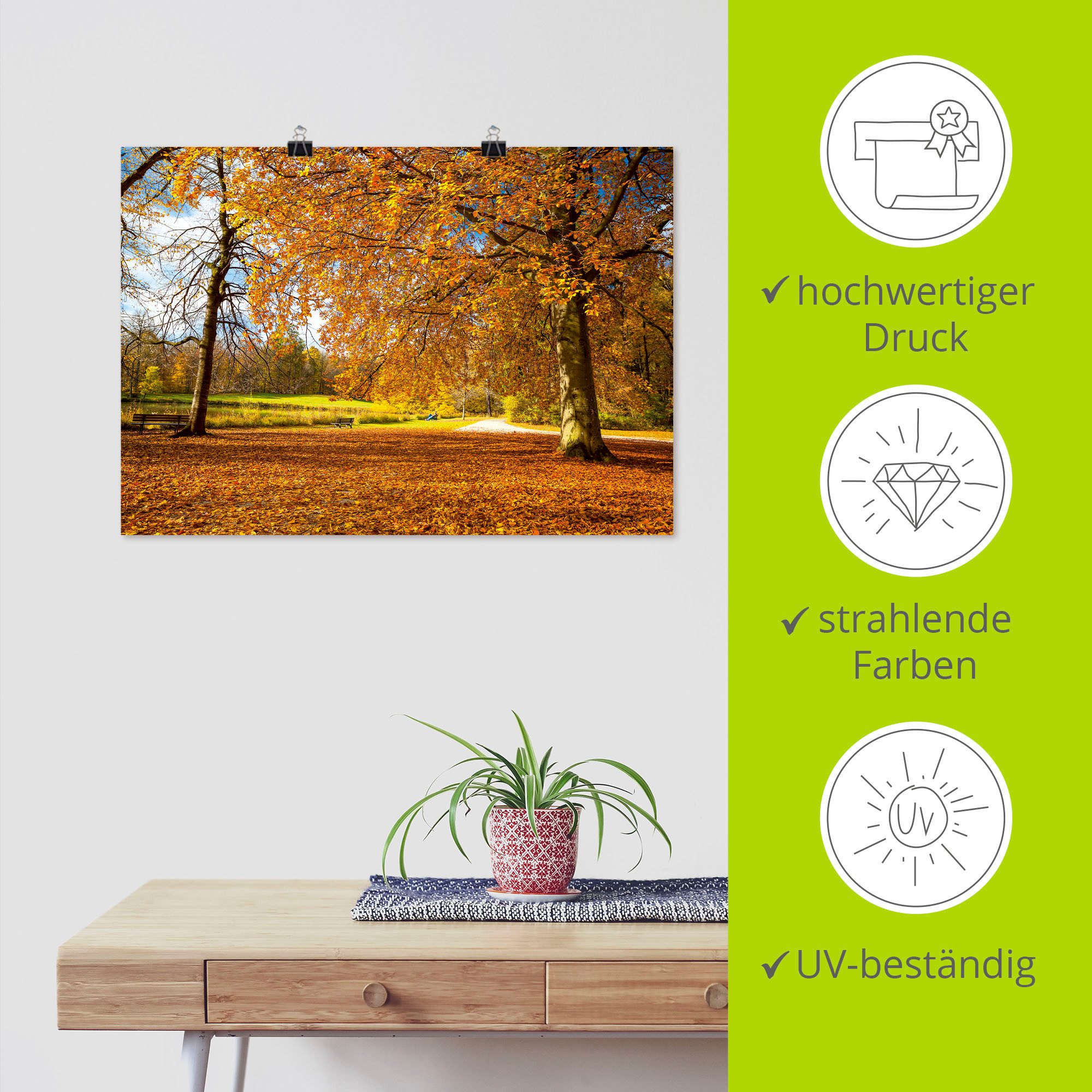 Artland Artprint Herfst bij slot Nymphenburg als artprint op linnen, poster in verschillende formaten maten