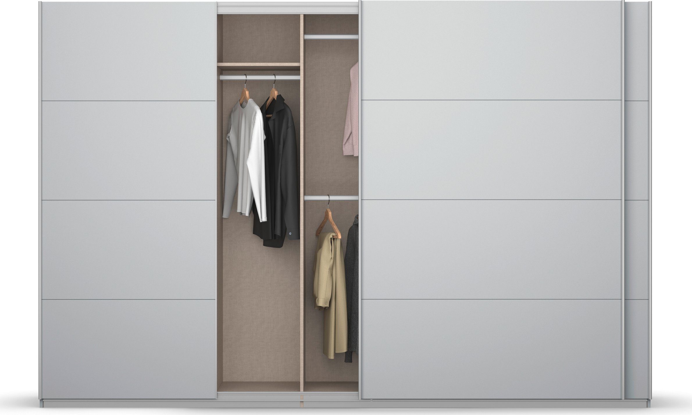 rauch Zweefdeurkast Kledingkast kast garderobe KOLUNA met decor-front inclusief 2 binnenladen en extra legplanken made in germany