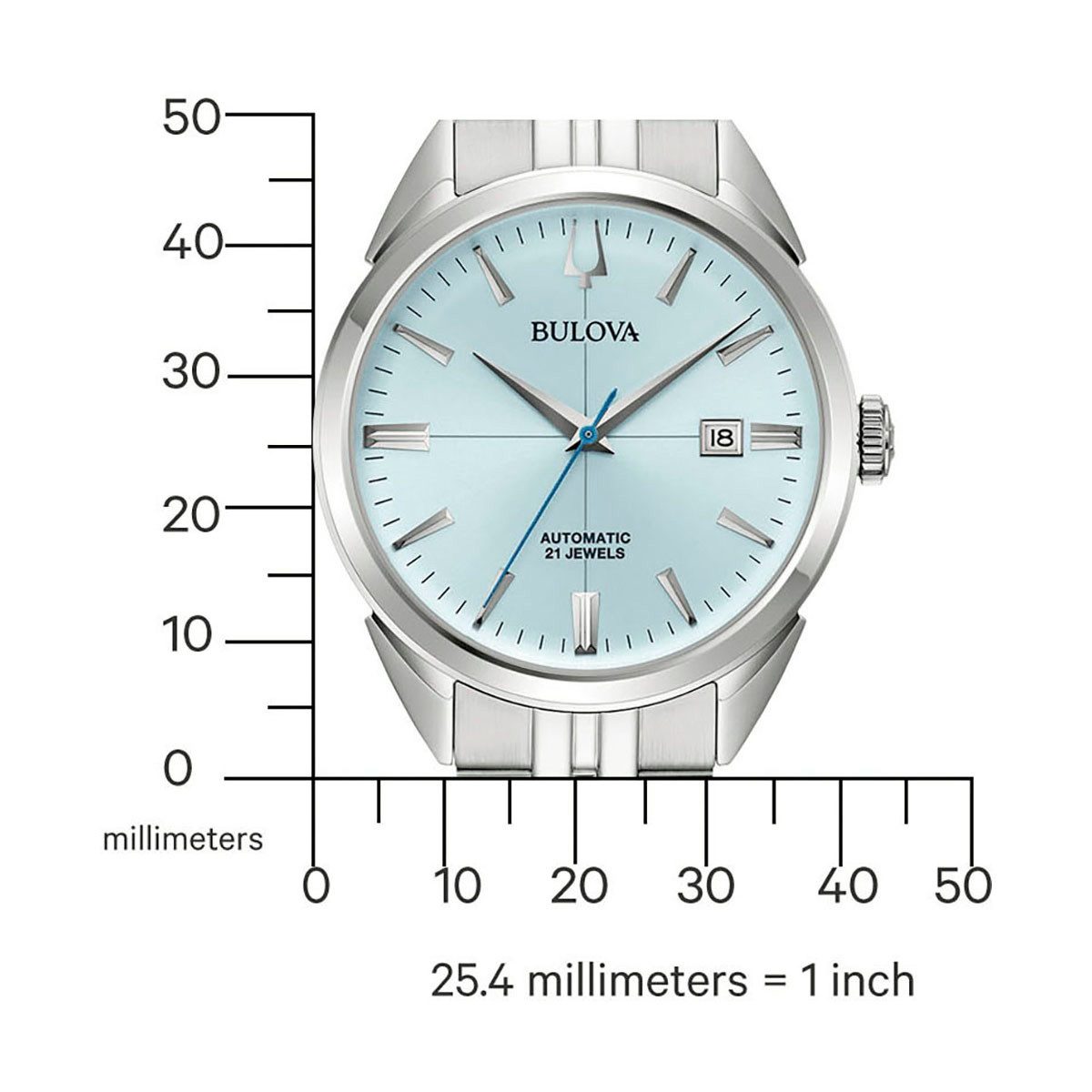Bulova Automatisch horloge 96B422 Polshorloge, herenhorloge, dameshorloge, roestvrijstalen band, saffierglas