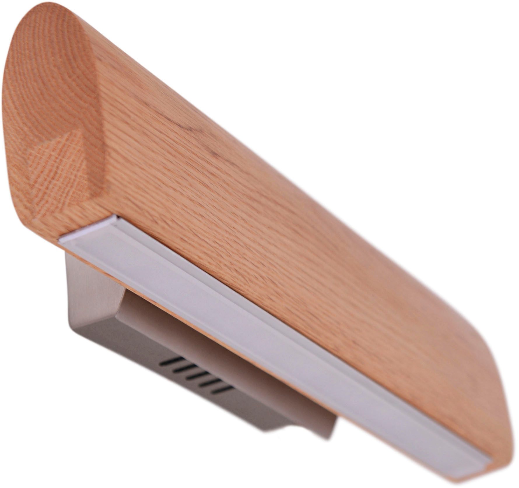 näve Led-wandlamp Rondo Lampenkap eikenhout, L: 35cm, warm wit licht, afgeronde vorm (1 stuk)