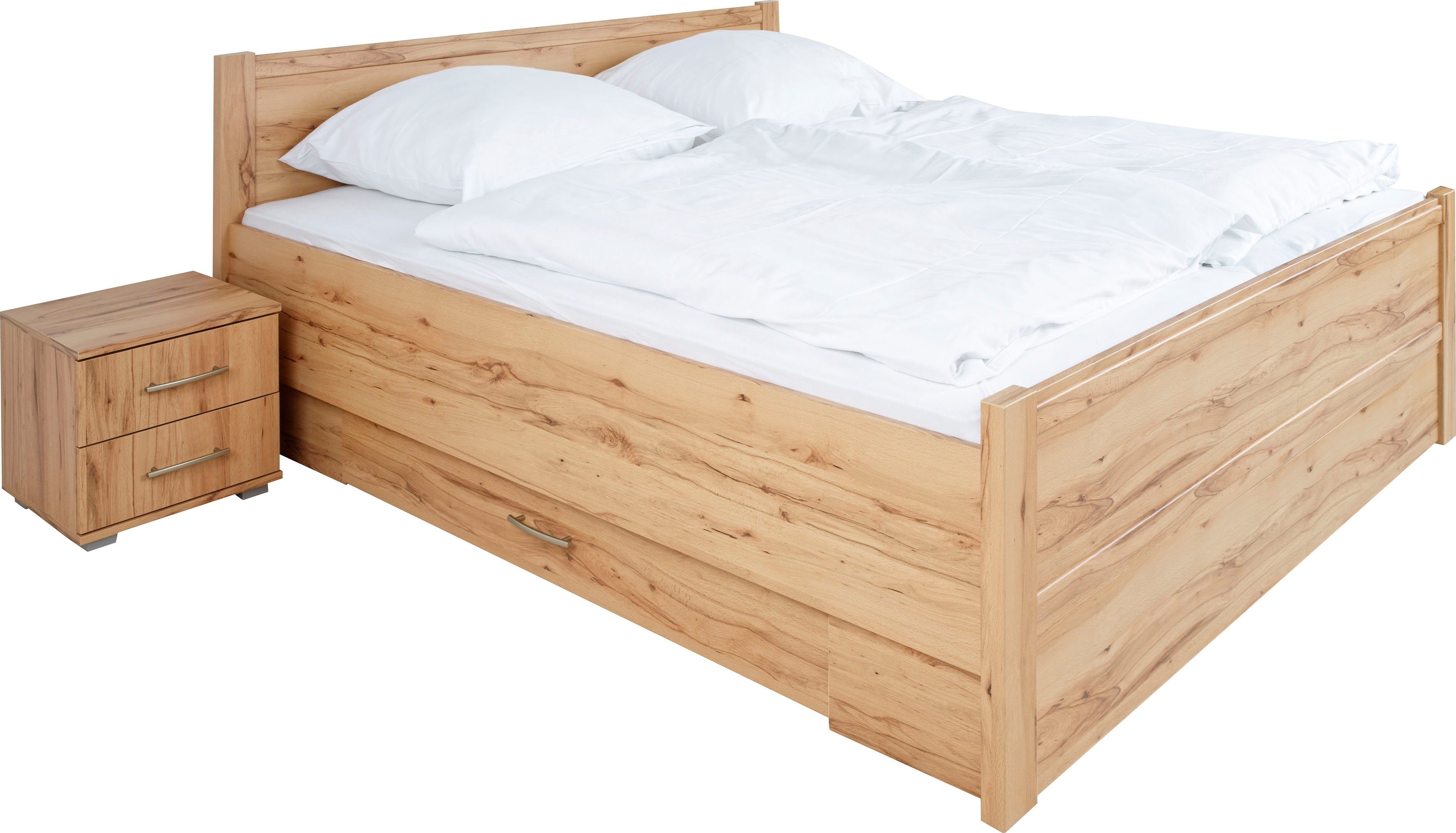 priess Bed Husum slaapkamer tienerkamer bedombouw met comforthoogte, verschillende uitvoeringen, hoogwaardige premium kwaliteit bedden bruin