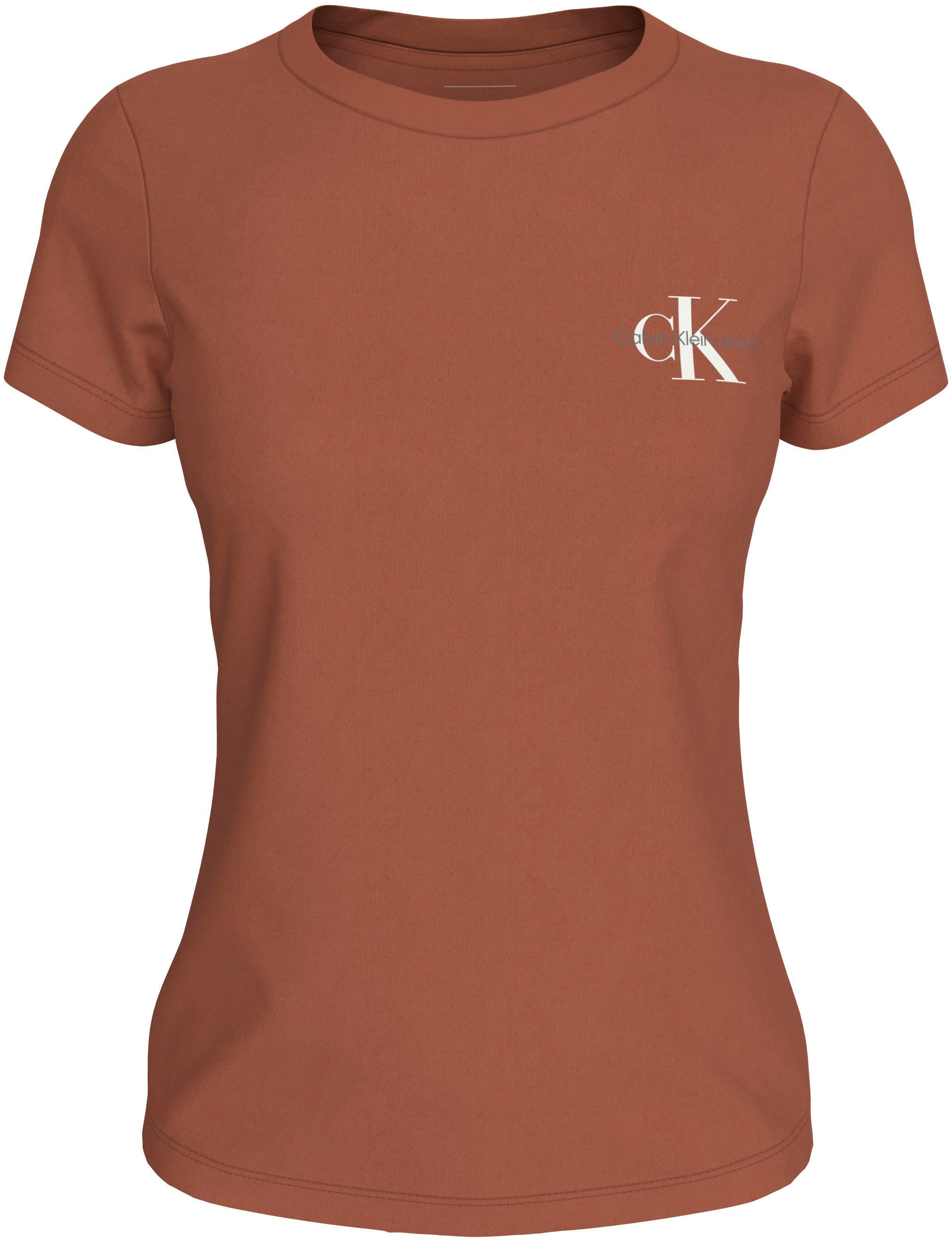 Calvin Klein Shirt met ronde hals 2-PACK MONOLOGO SLIM TEE met calvin klein jeans logoprint op borsthoogte (2-delig, Set van 2)