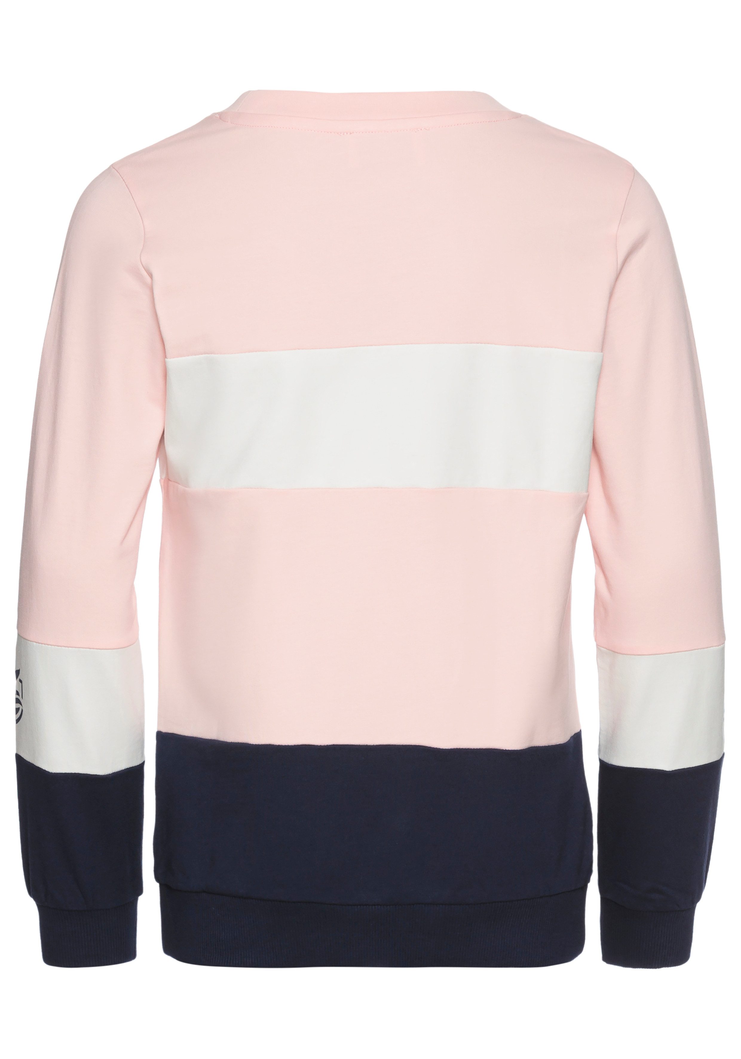 DELMAO Sweatshirt Colorblocking sweatshirt met logo-borduursel voor meisjes