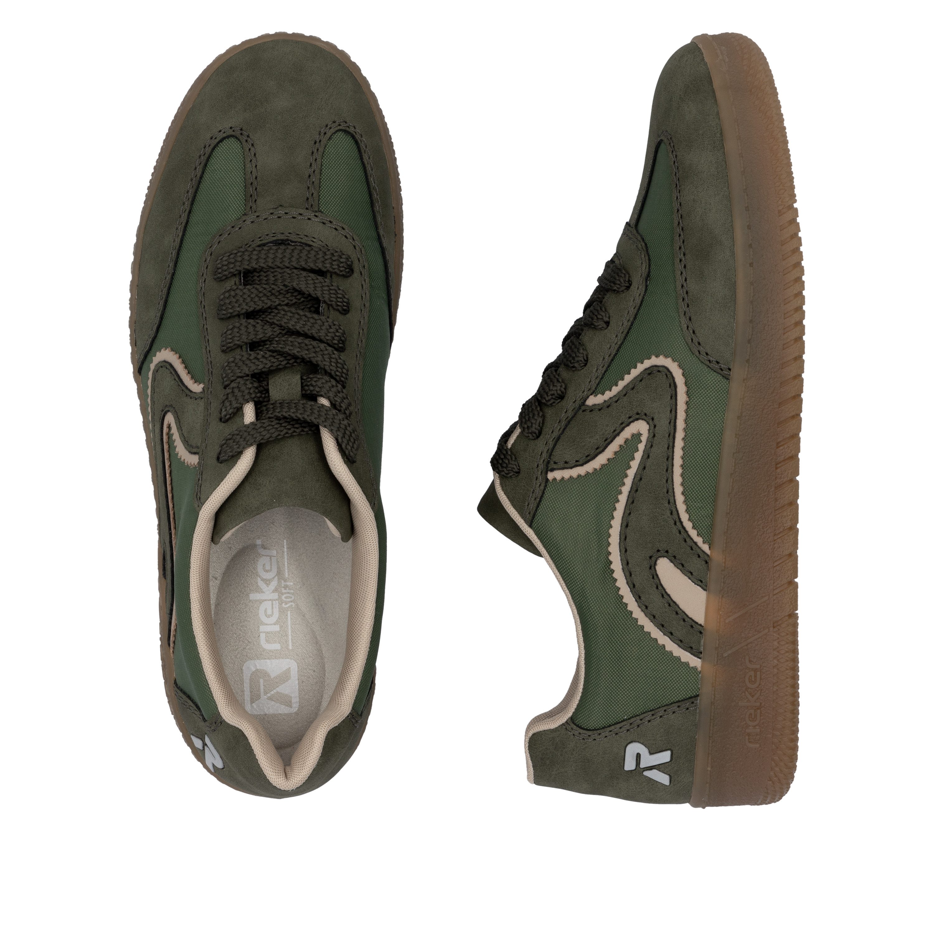 RIEKER Sport Plateausneakers vrijetijdsschoen, lage schoen, veterschoen in vegan uitvoering