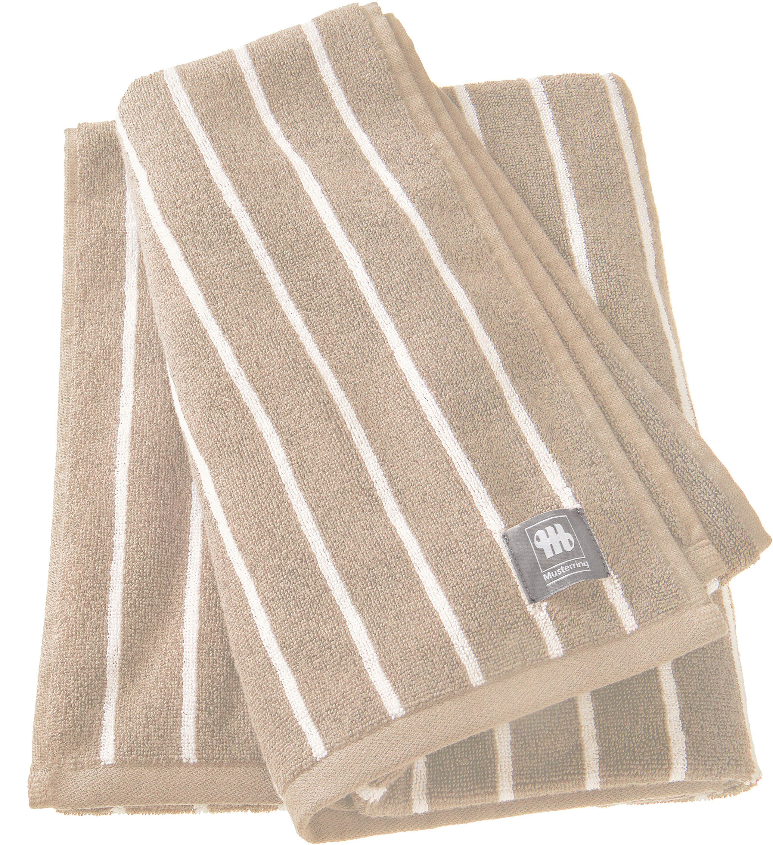 Musterring Badlaken Needlestripe huidvriendelijk, super zacht (1 stuk) handdoeken beige