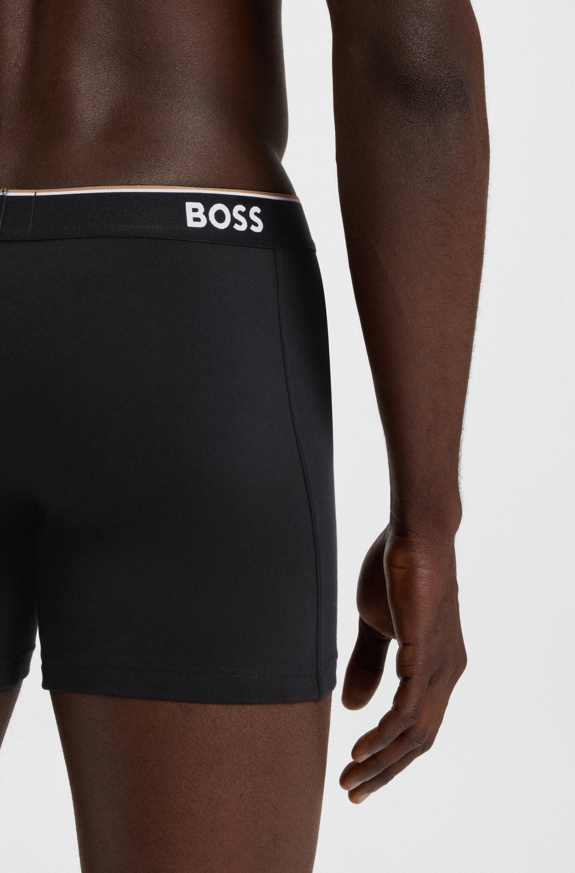 BOSS Lange boxershort BRIEF 3 PACK met in kleur bijpassende weefband (3 stuks)