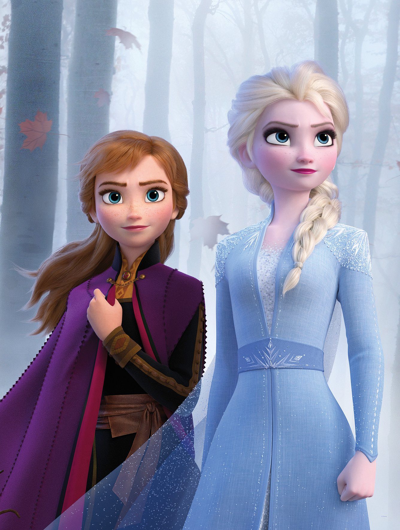 Komar wanddecoratie Frozen Sisters in the Wood, zonder lijst