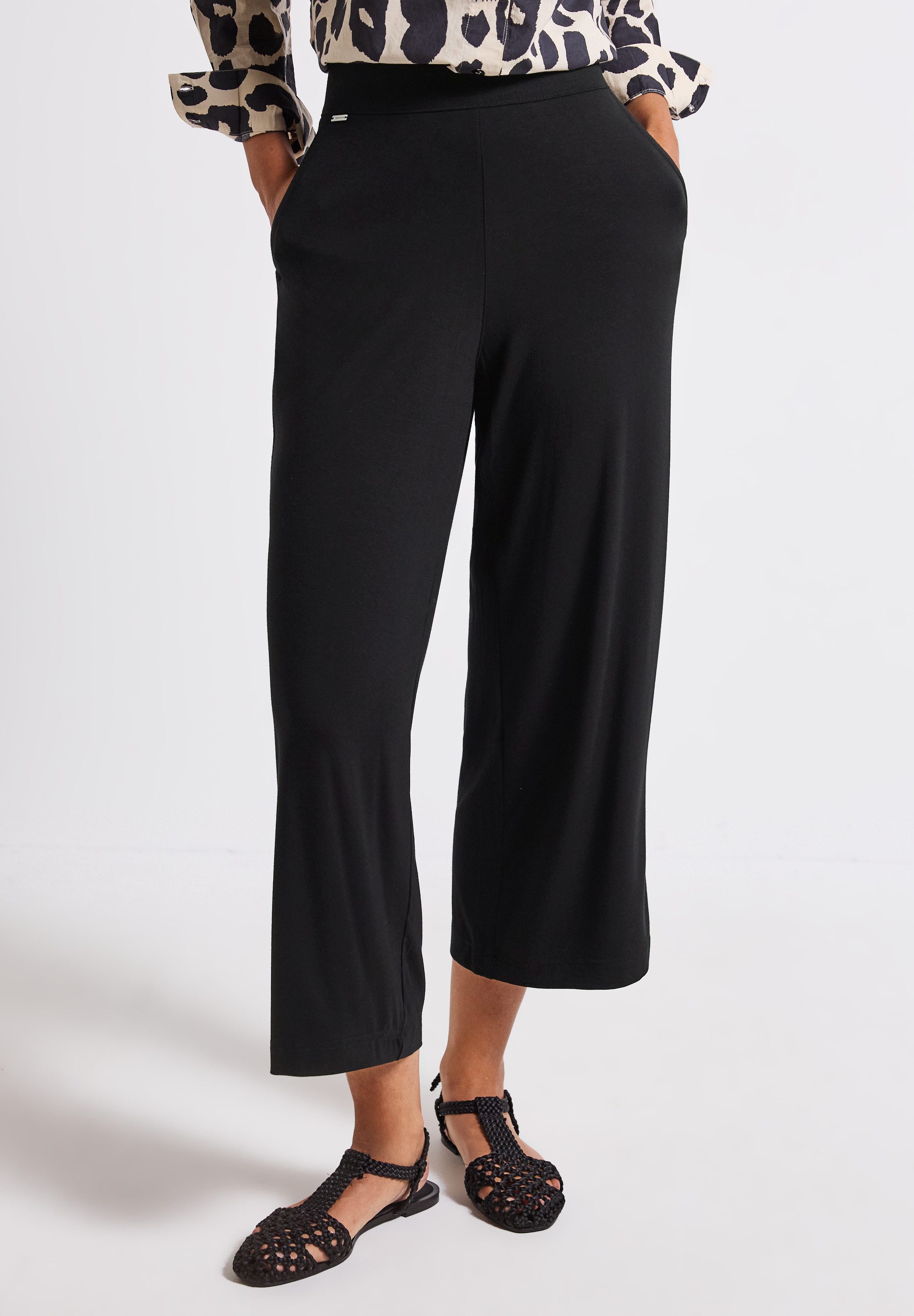 STREET ONE Stoffen broek Style Emee 7/8-lengte en zijzakken dames harembroeken maat 40 zwart
