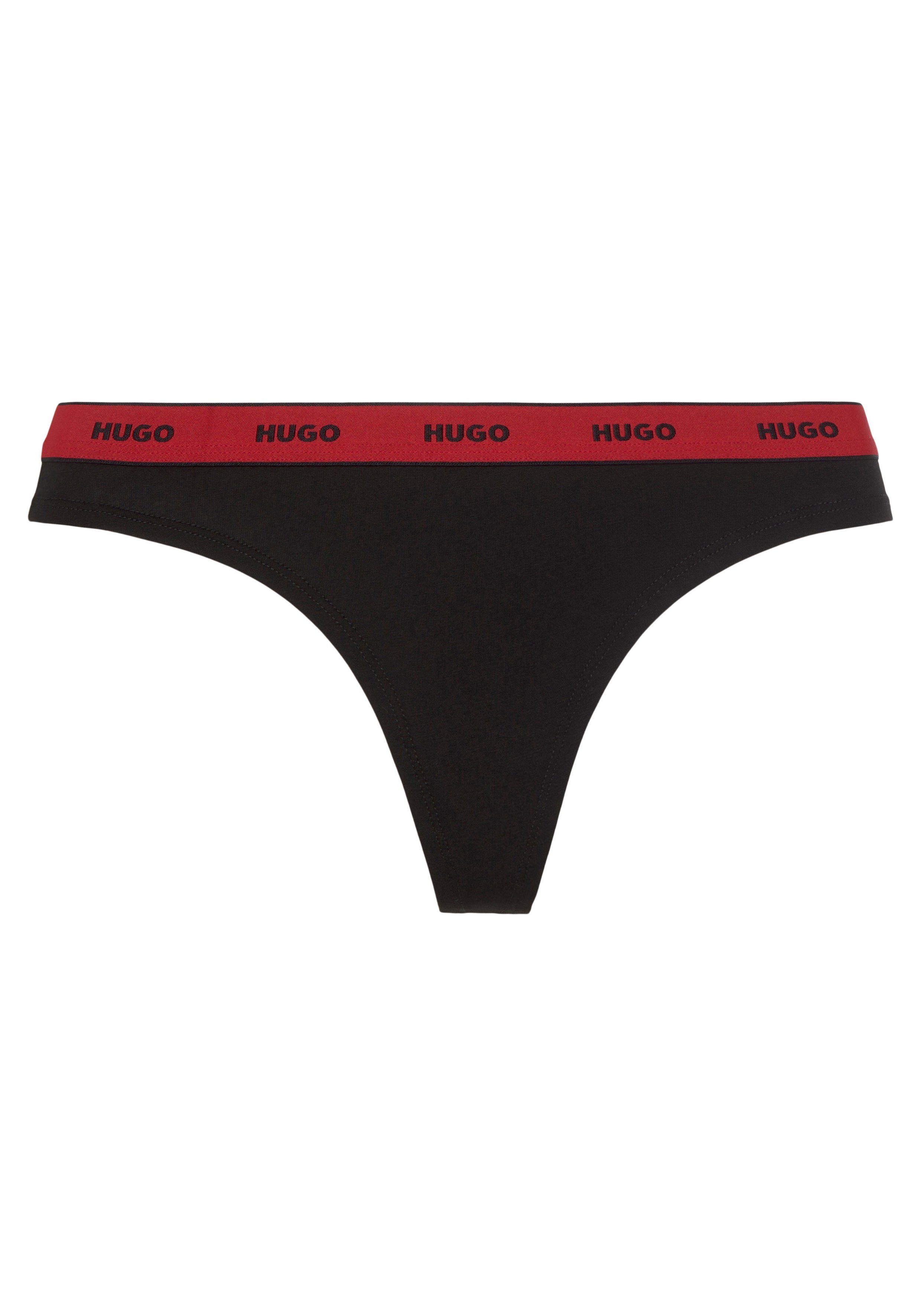 HUGO underwear T-string TRIPLET THONG STRIPE met logo-opschrift op de band (set, 3 stuks, 3)