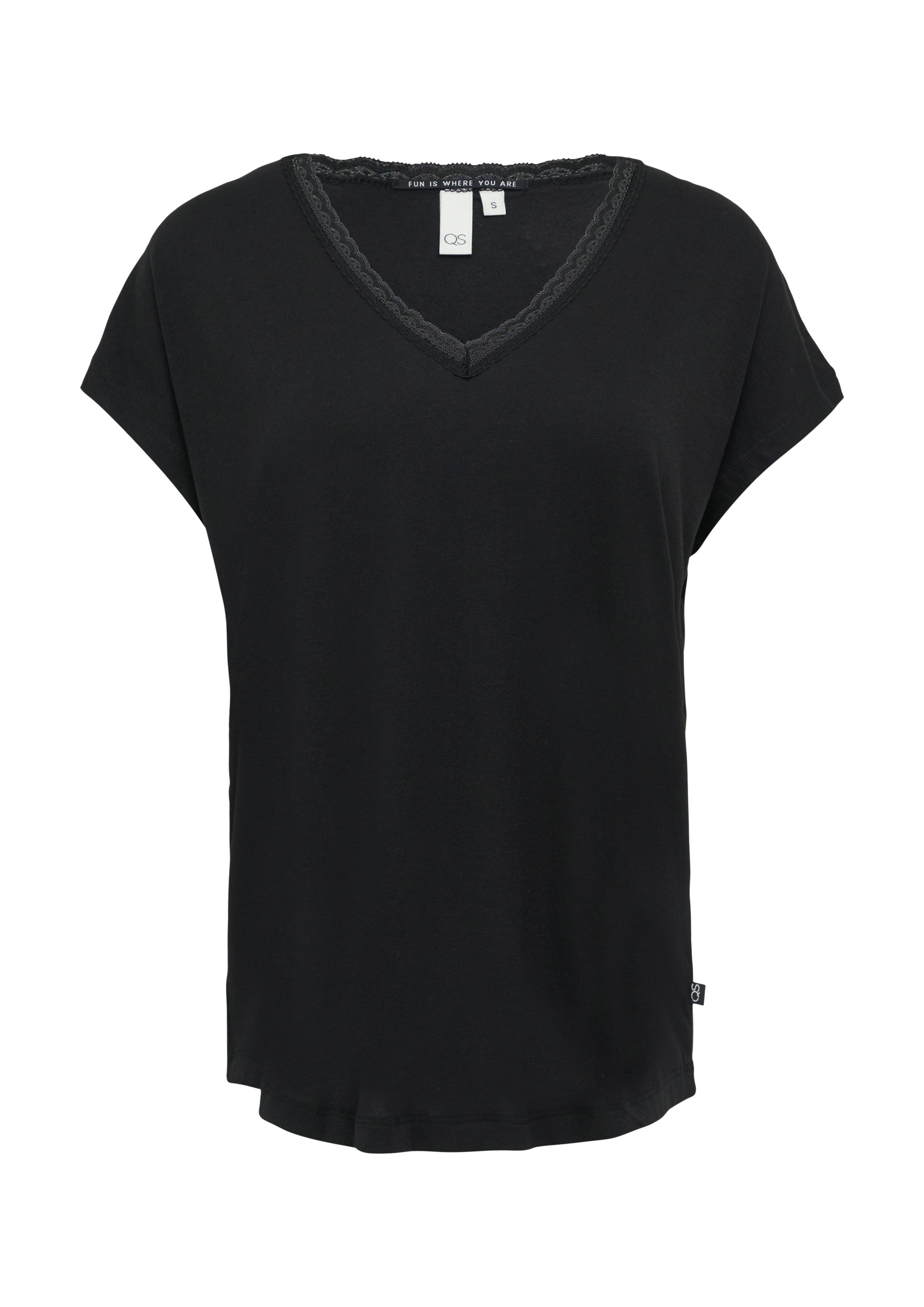 Q/S designed by T-shirt met kant bij de hals