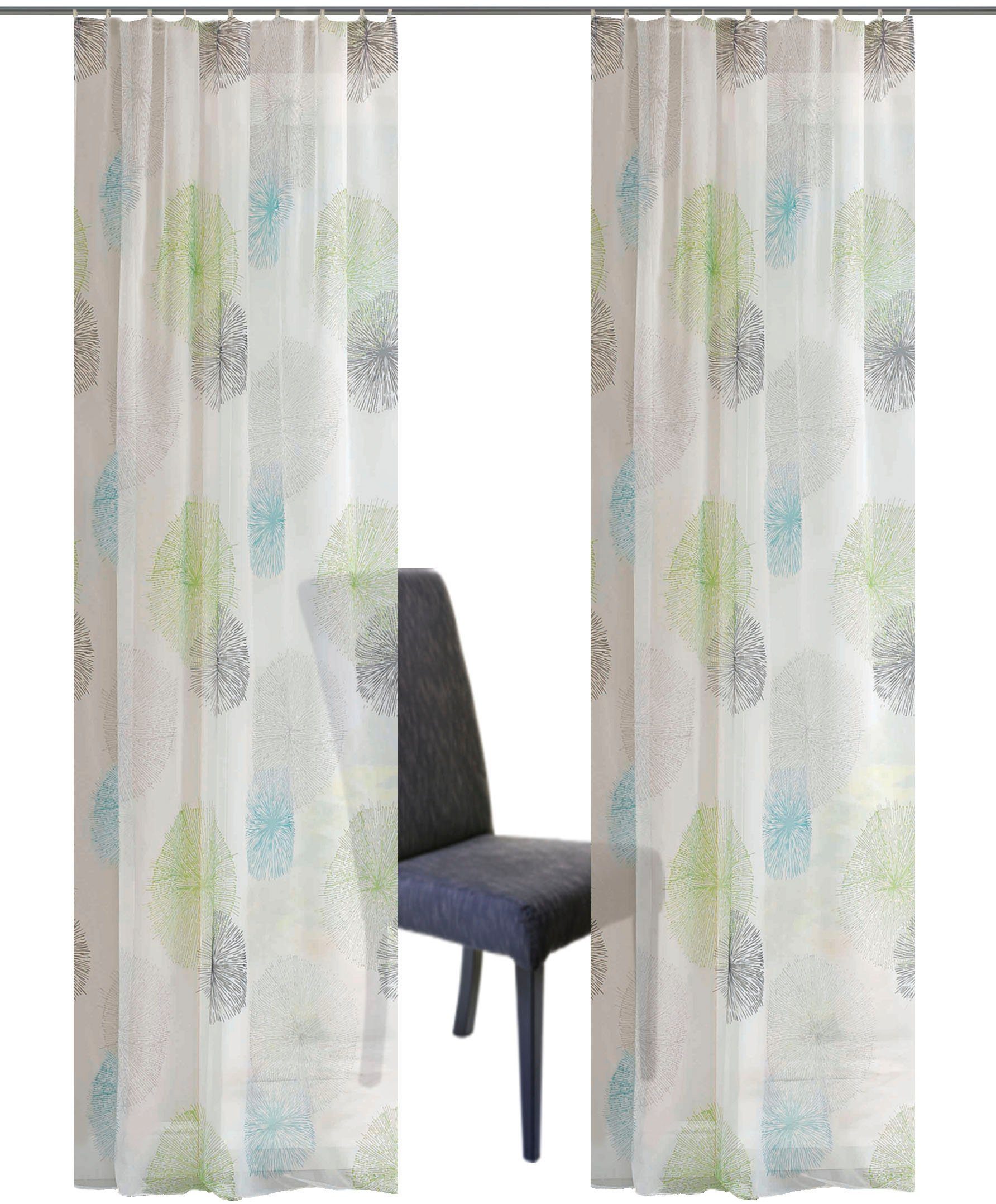 HOME WOHNIDEEN Gordijn RAWLINS 2-pack trekbandscherm rawlins bedrukt (2 stuks)