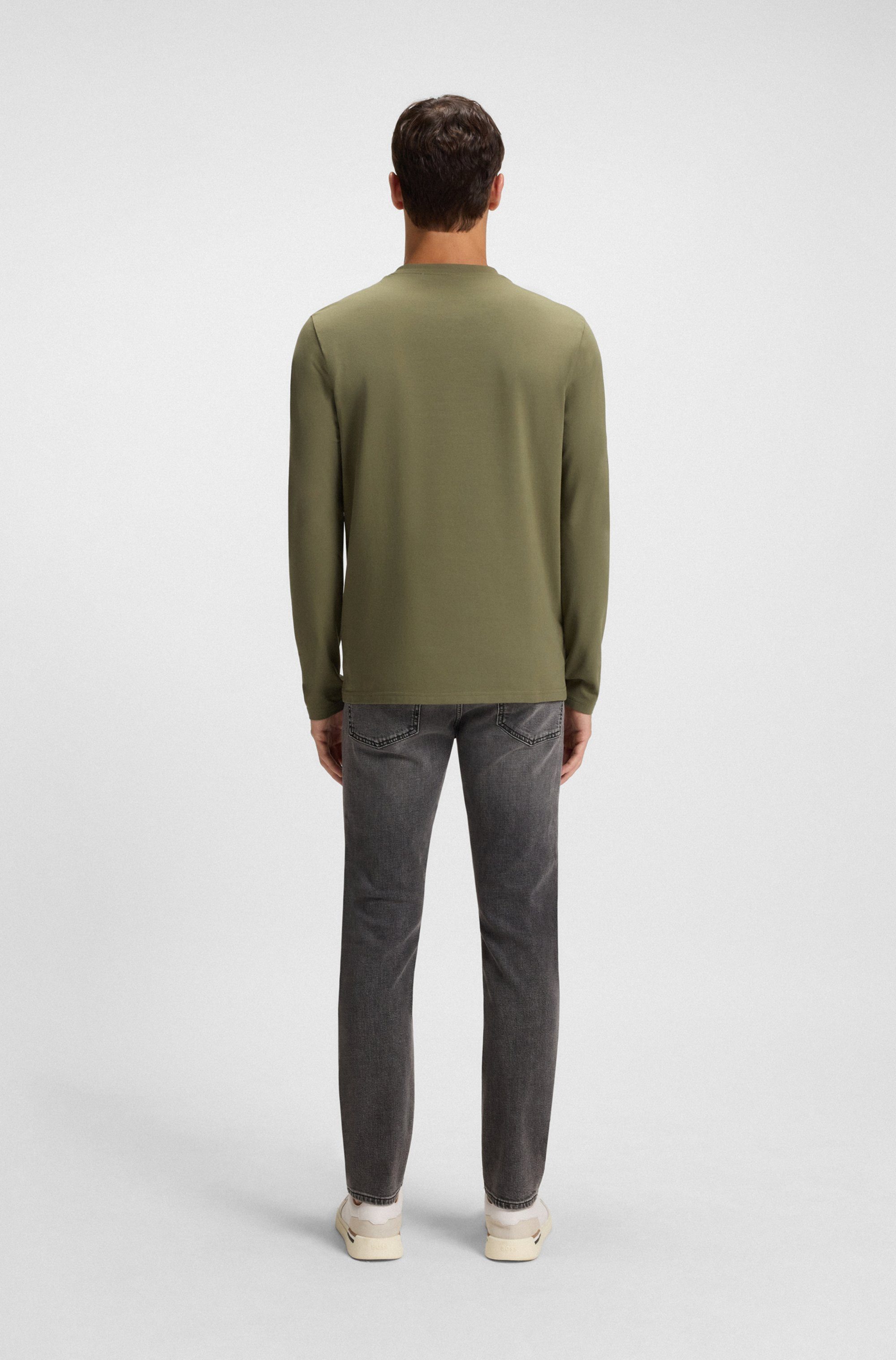 Boss Orange Shirt met lange mouwen TChark met een ronde hals