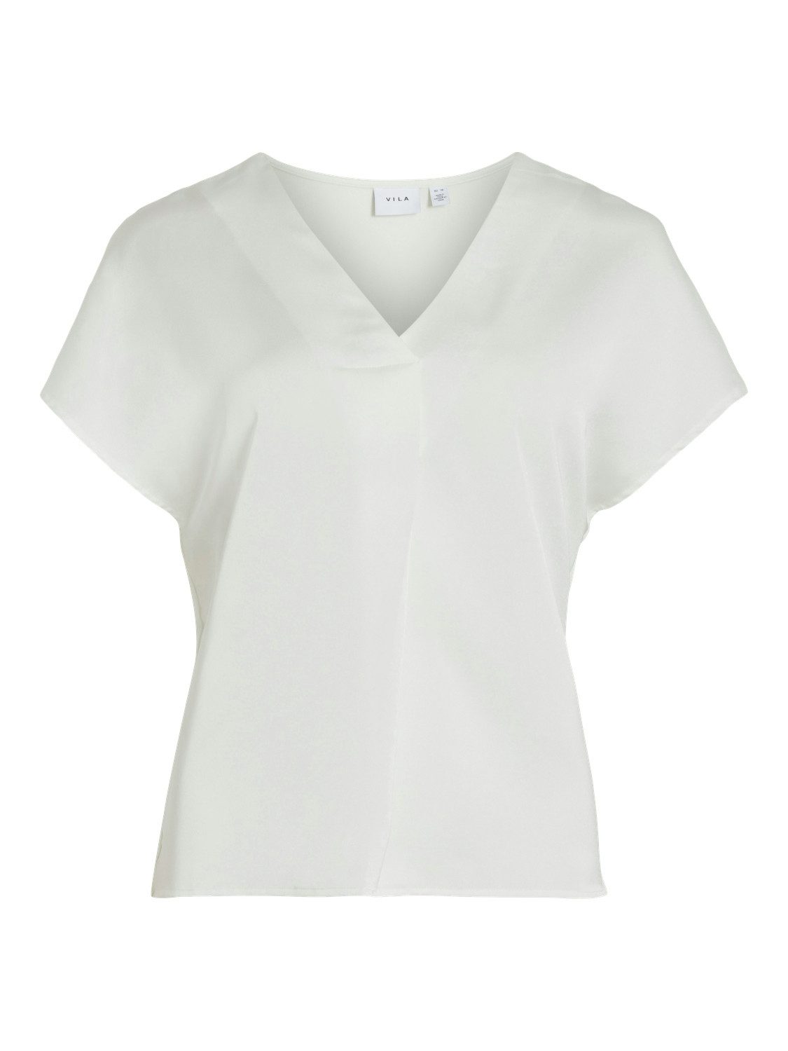 Vila Shirt met V-hals VIELLETTE V-NECK S S SATIN TOP NOOS
