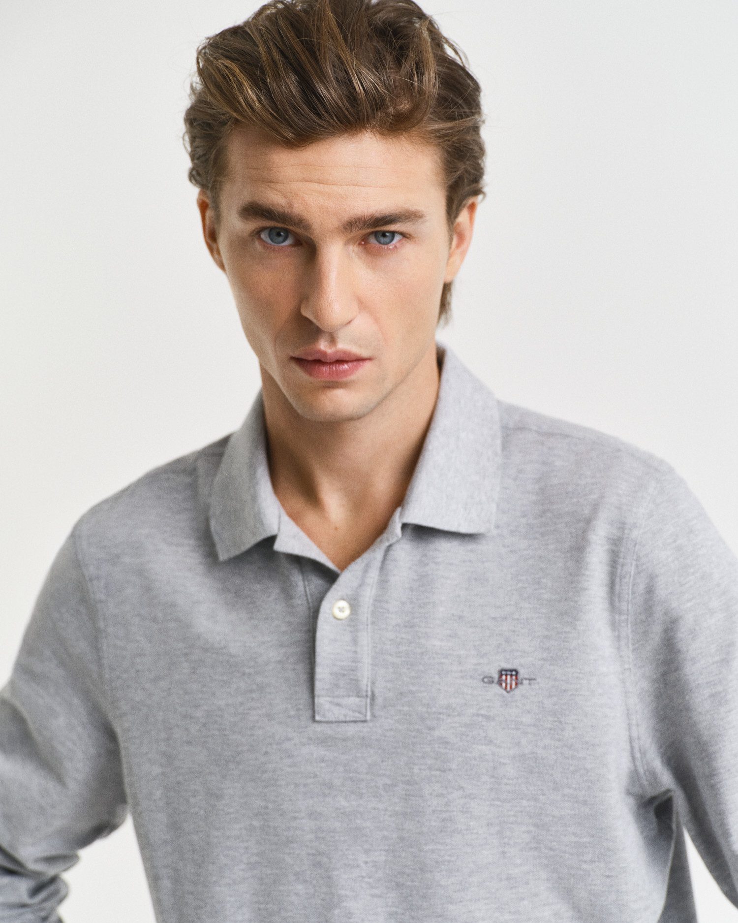 Gant Poloshirt REG SHIELD LS PIQUE RUGGER met logoborduursel op de borst
