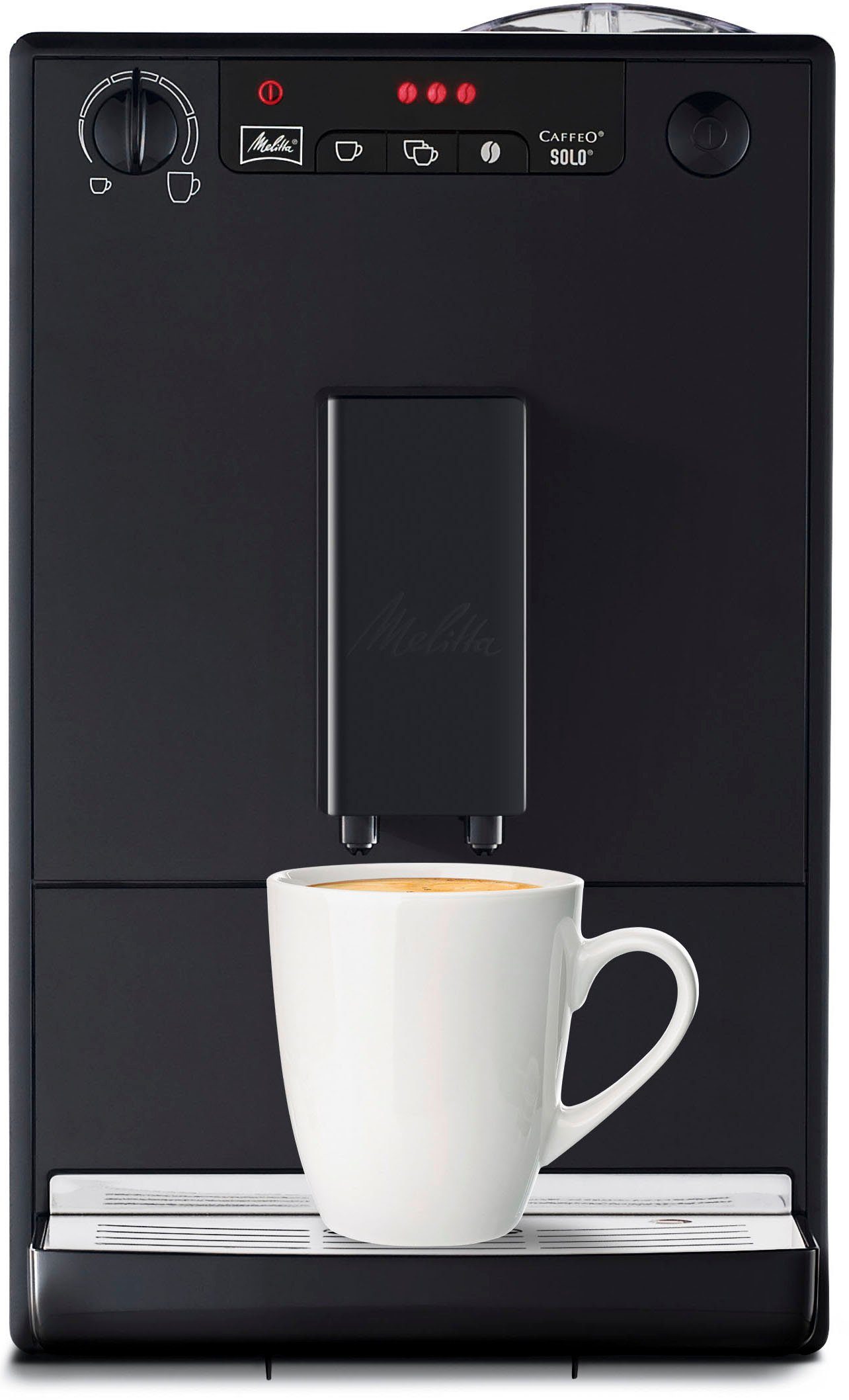 Melitta Volautomatisch koffiezetapparaat Solo® E950-201, zwart, Perfect voor caffè crema & espresso, slechts 20 cm breed