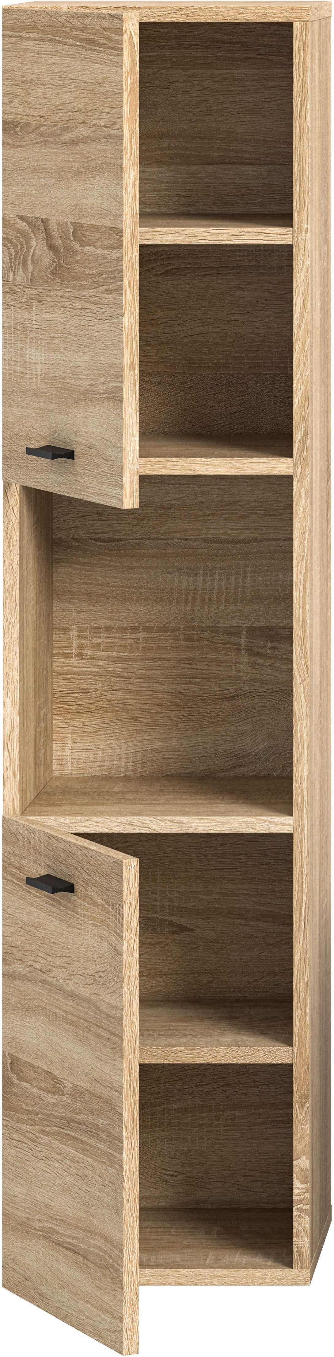 welltime Hoge kast Tampa, hoogte 125cm, hangend of staand te monteren Badkamerkast, hangkast badkamer, badkamer, badkamermeubels