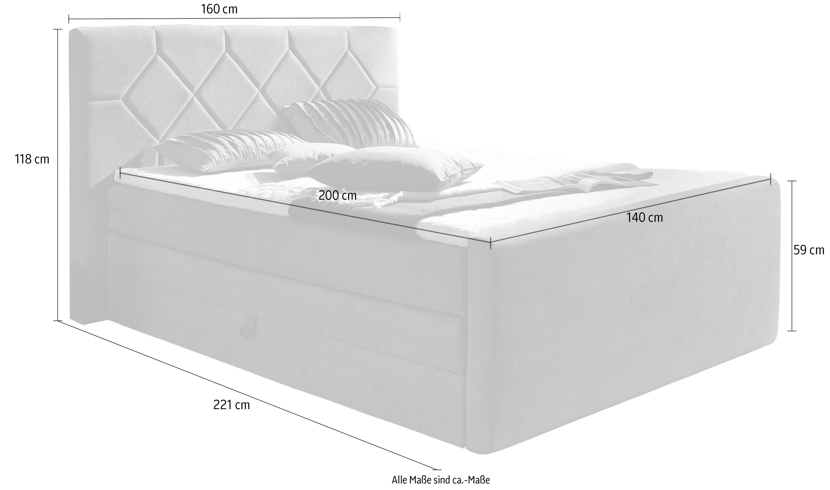 Places of Style Boxspring Atlanta inclusief topmatras en bedkist
