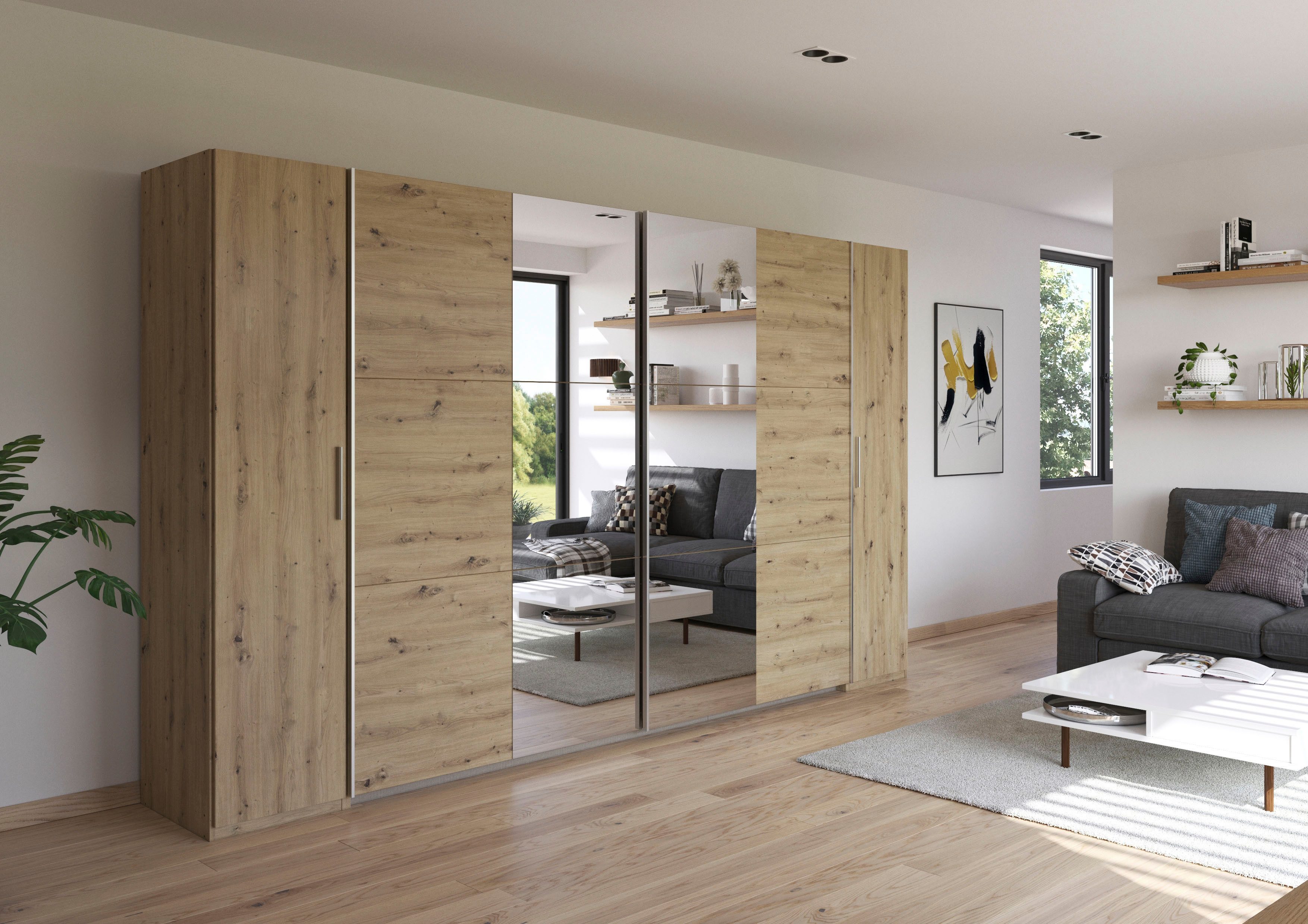 rauch Zweefdeurkast Kledingkast draaideurkast kast garderobe KRONACH TOPSELLER met draaideuren en schuifdeuren en spiegels, veel planken made in germany