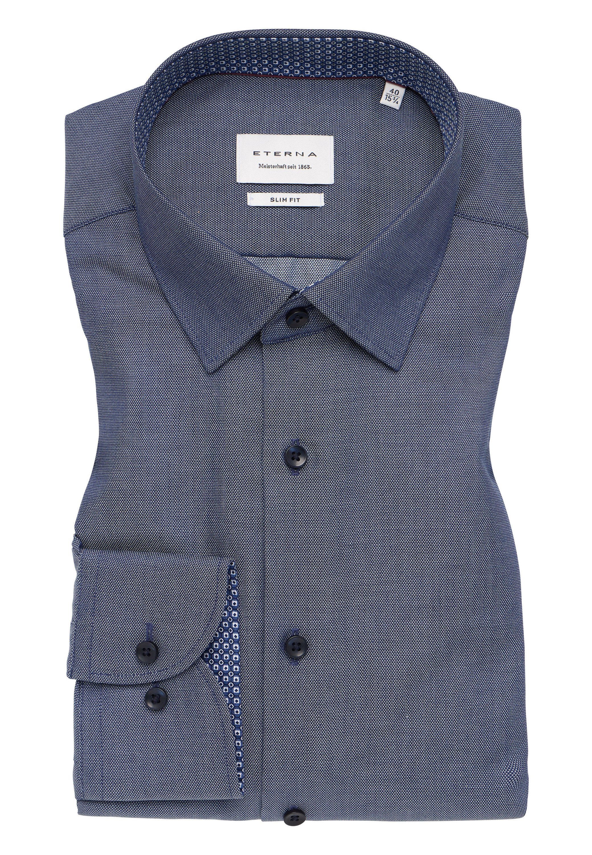 Eterna Overhemd met lange mouwen Slim fit NON IRON (strijkvrij)