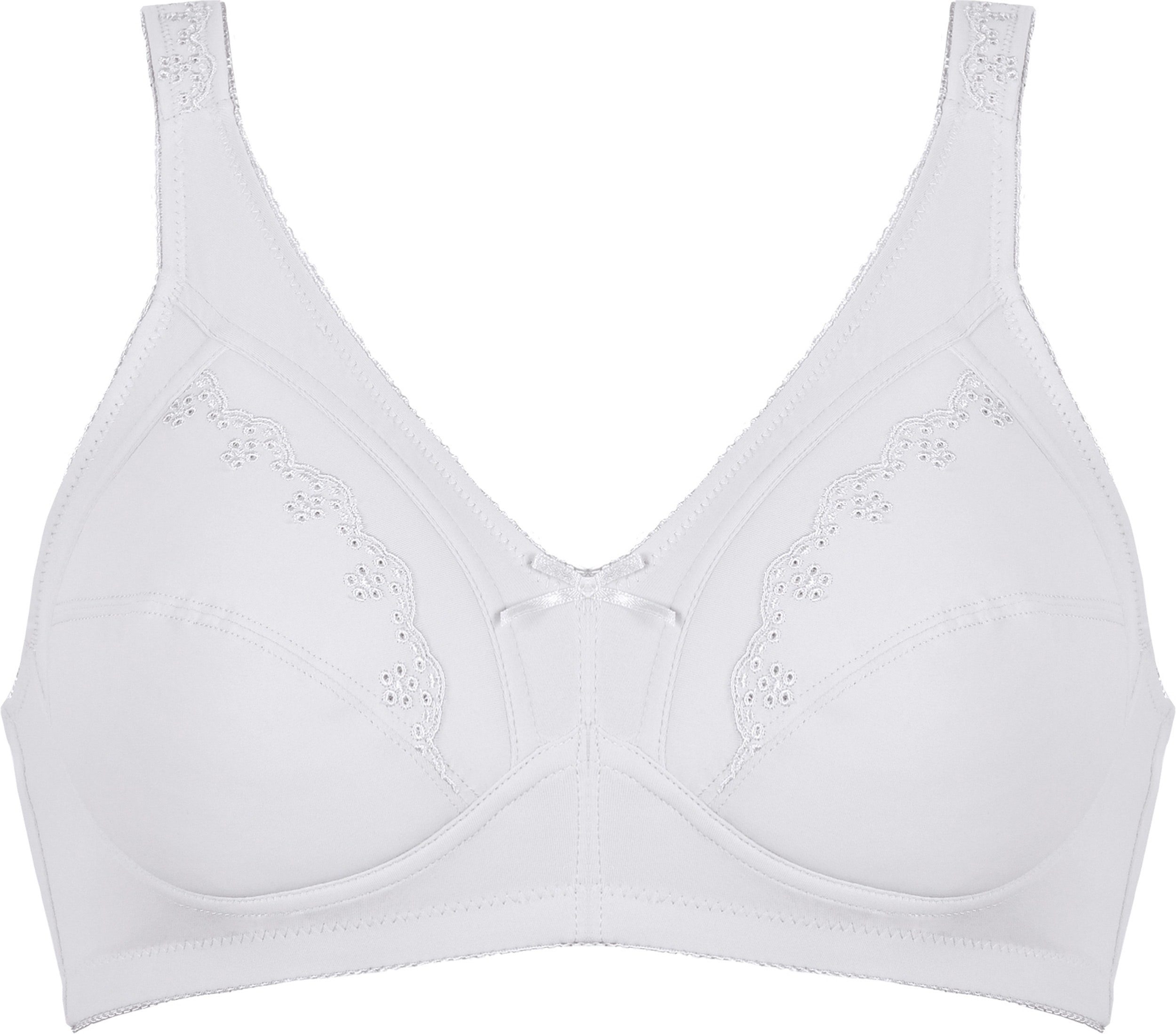 Naturana Beugelloze-bh met ajourkant dames bh's zonder beugel maat 105 D wit