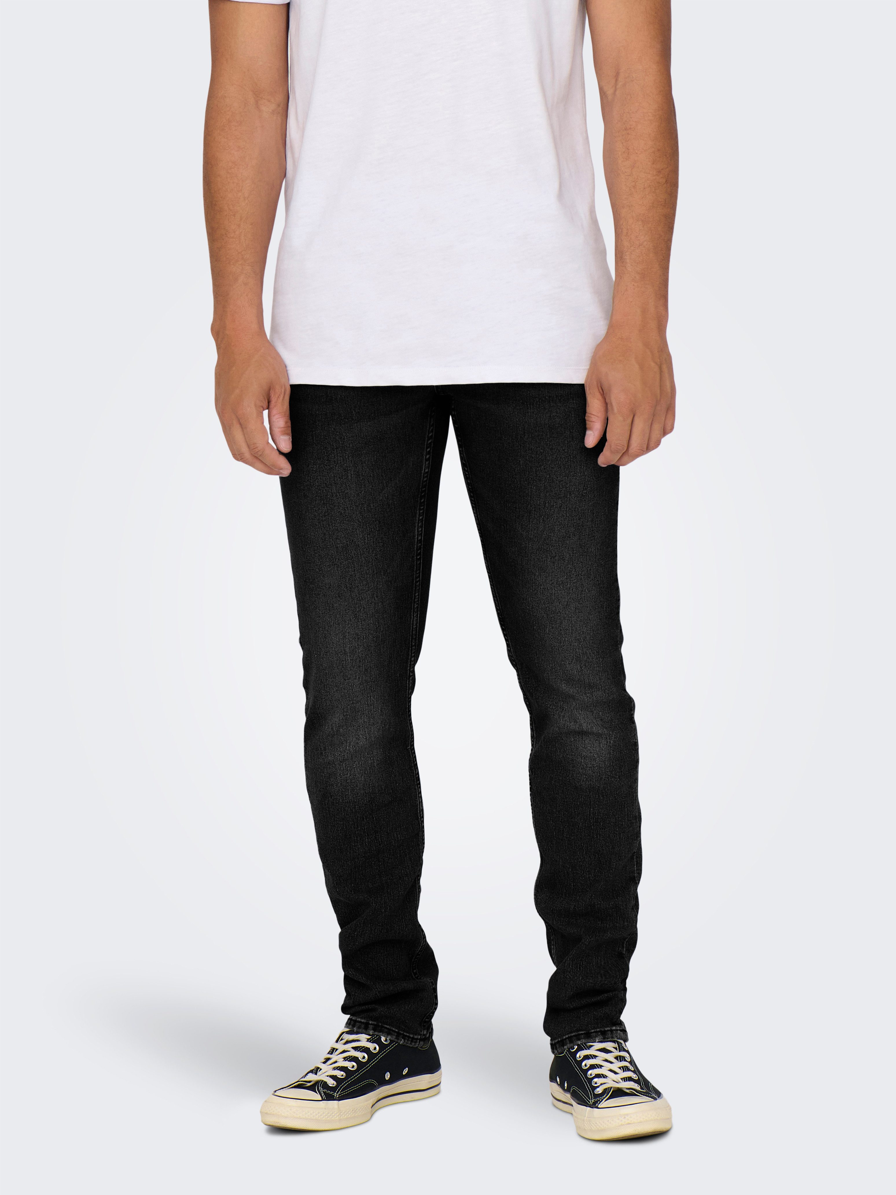 ONLY & SONS Regular fit jeans ONSWEFT REG 7900 EY BOX JEANS CE heren heren spijkerbroek maat 28 zwart