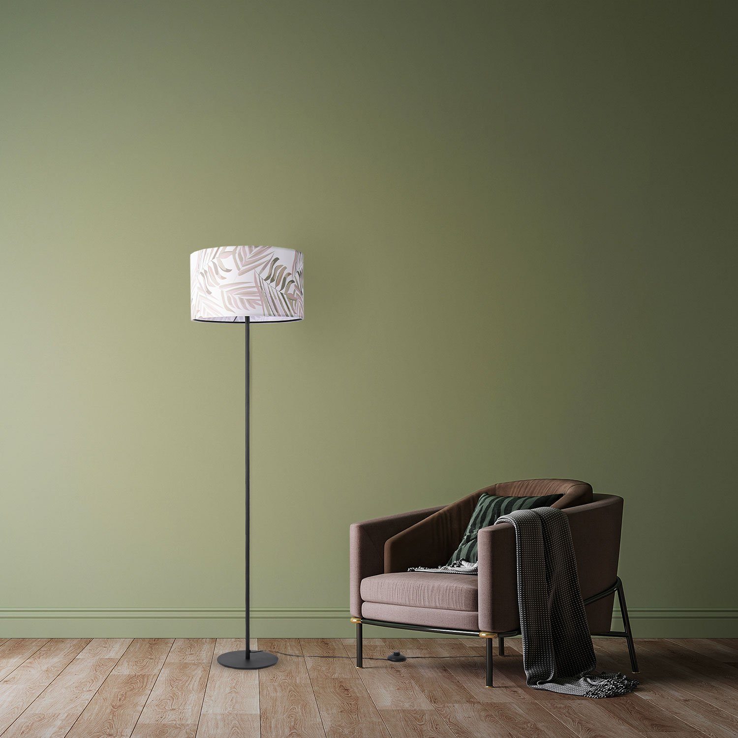 Paco Home Staande lamp Kuba 126 Lamp leeslamp kinderkamer decor woonkamer kantoor lampenkap palm