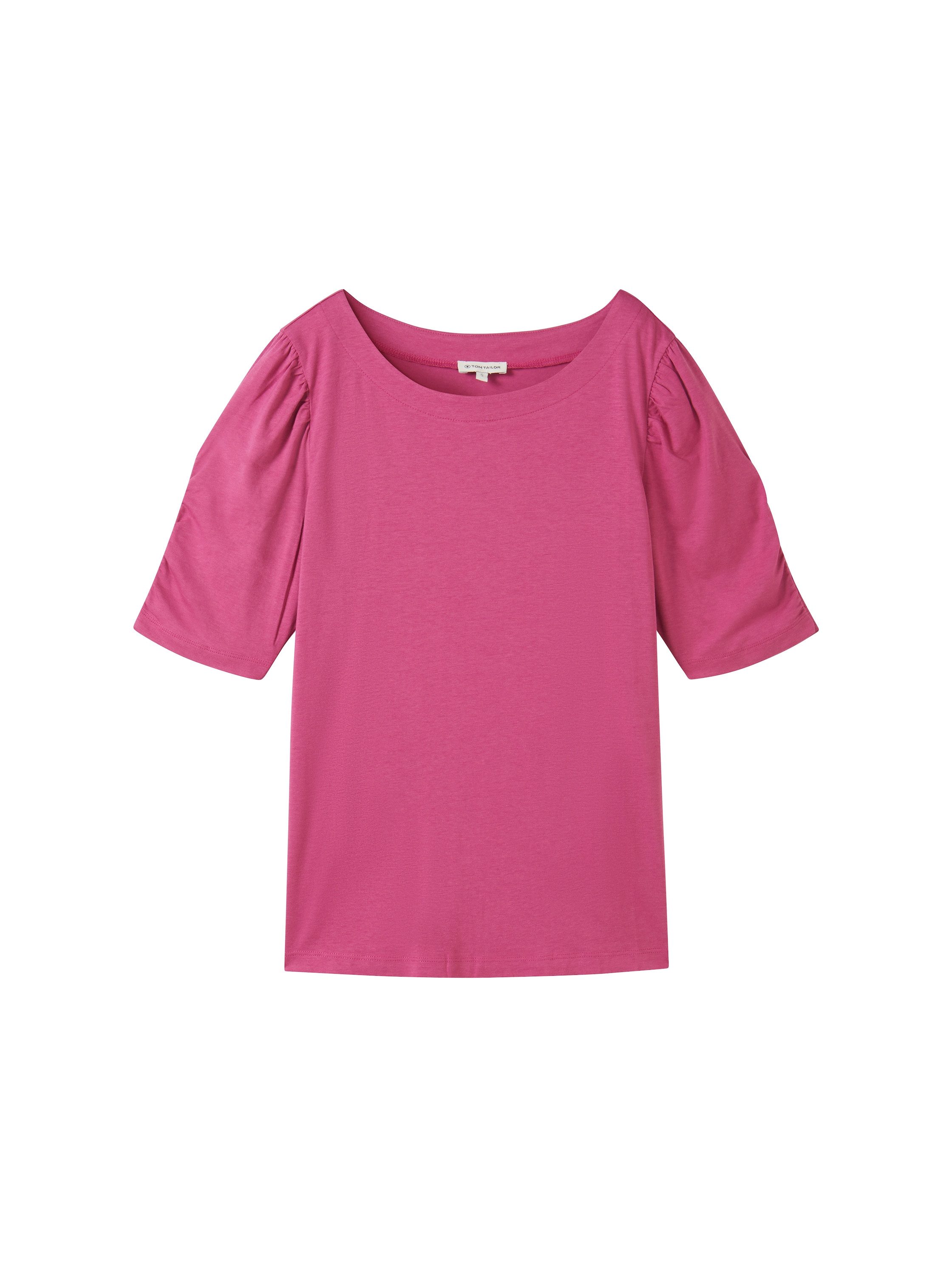 Tom Tailor T-shirt met rimpeling aan de mouwen