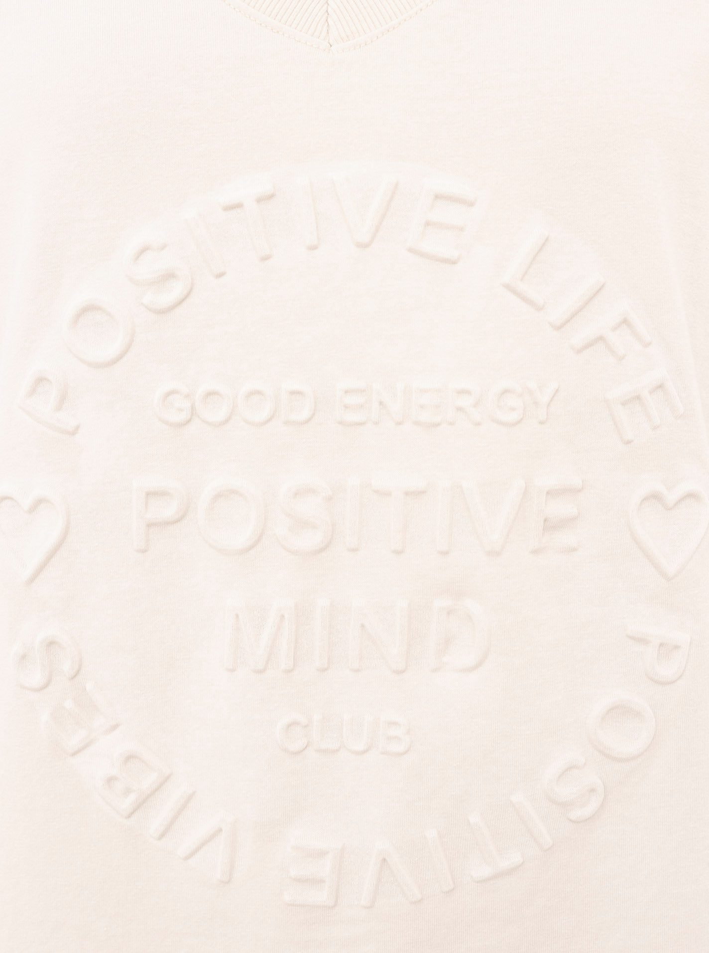 Zwillingsherz Shirt met korte mouwen Oversized shirt met stempeldruk "Positive Mind" met v-halslijn en stempeldruk, licht oversized gesneden