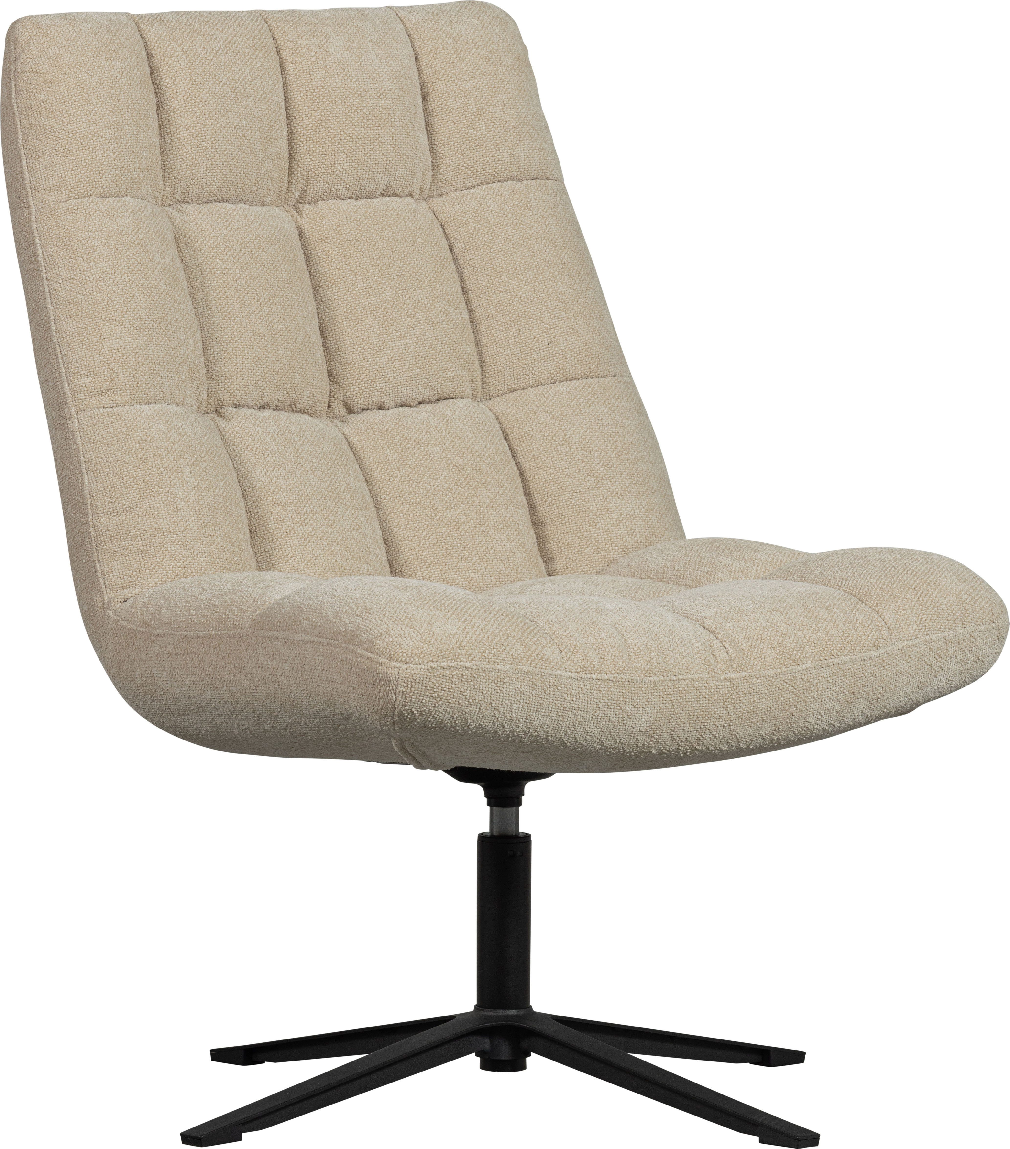 WOOOD Draaifauteuil Job Bouclé Zand 101x70x85