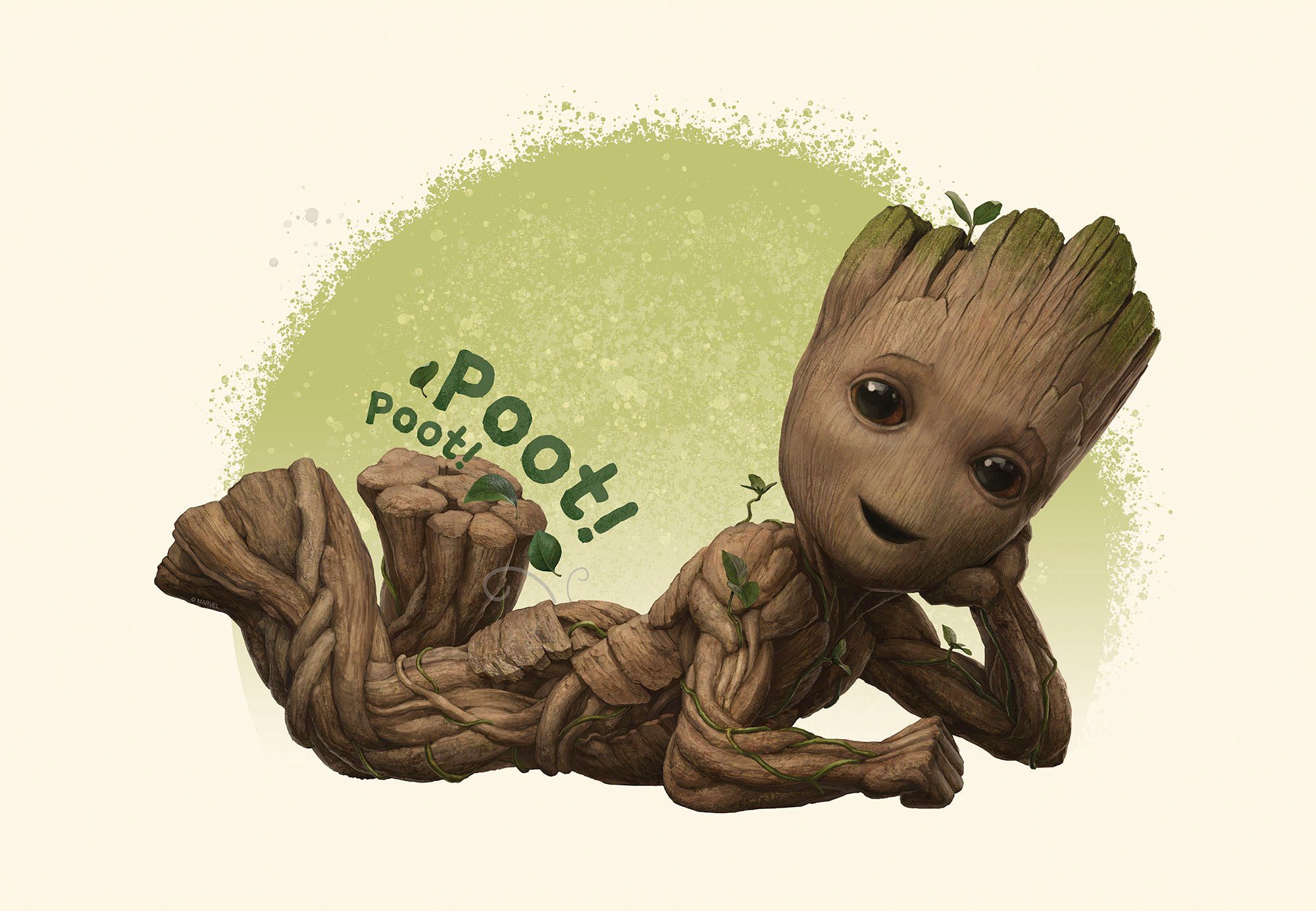 Komar Artprint op linnen Groot Poot - Afmeting 60 x 40 cm Canvasdoek met echt houten frame, kinderkamer (1 stuk)
