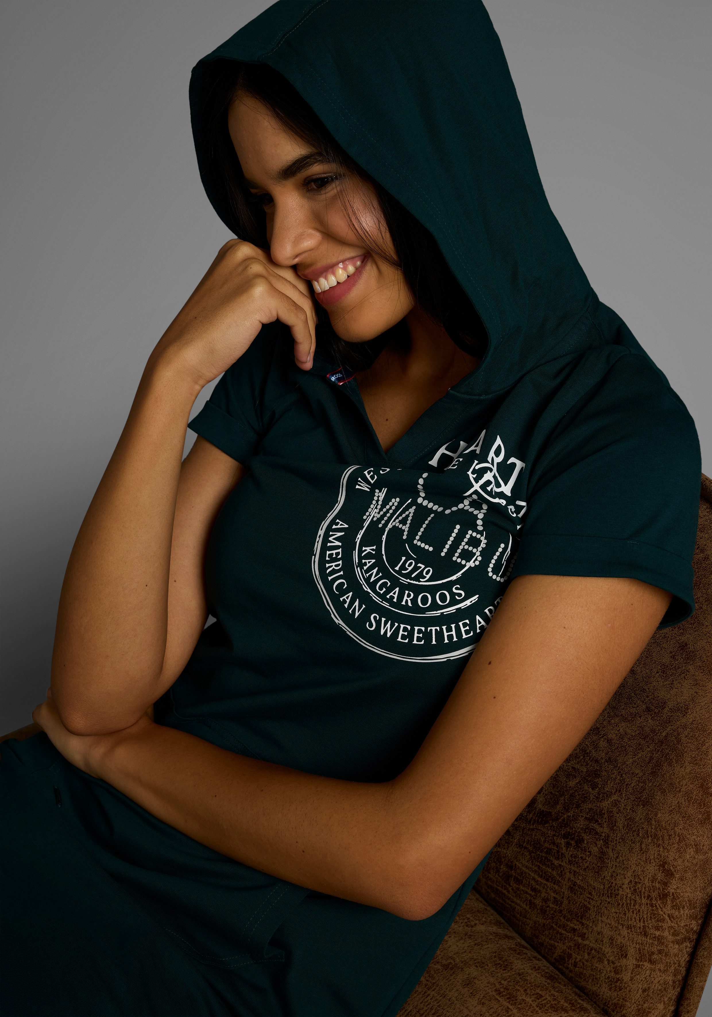 KangaROOS Sweatjurk van zachte jersey met capuchon - nieuwe collectie