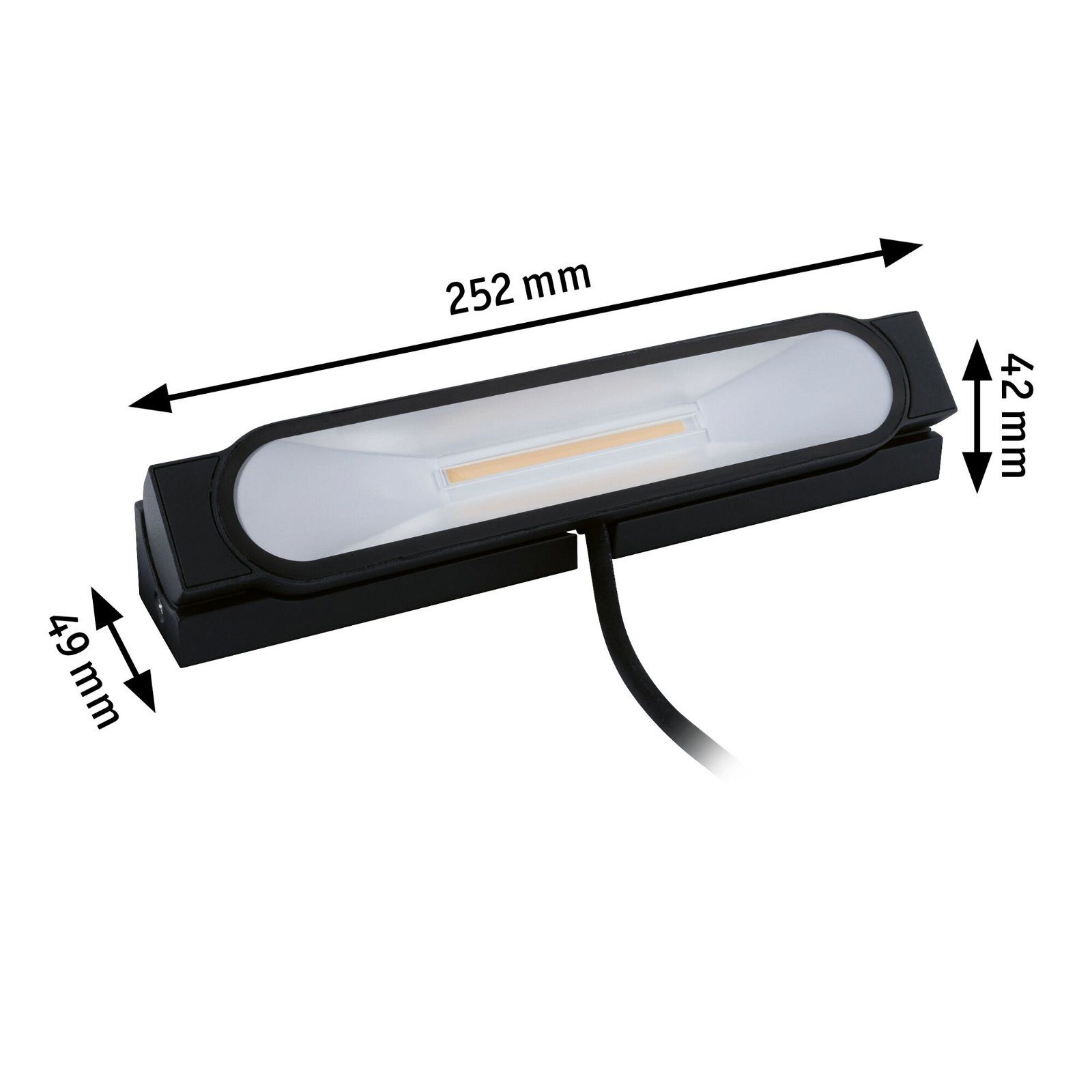 Paulmann Led-tuinlamp Wandfluter Ito IP67 252x49mm 3000K 6W 200lm 230V 70° Antraciet Metaal (1 stuk)